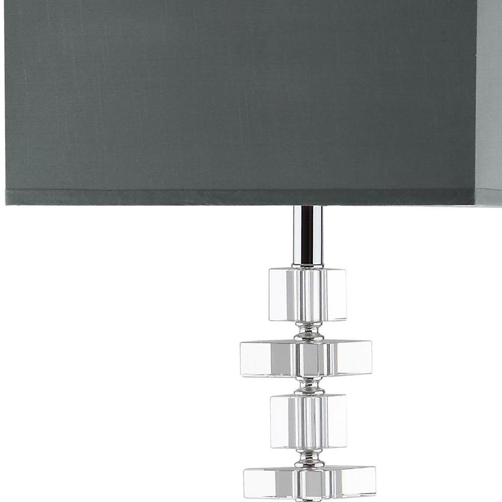 SAFAVIEH Times Square Modern Crystal & Chrome 60-inch LED Floor Lamp - Clear Glass Shade with Chrome Finish for Living Room, Bedroom, Home Office - Bright Ambient Lighting for Reading & Decor (Bulb Included)