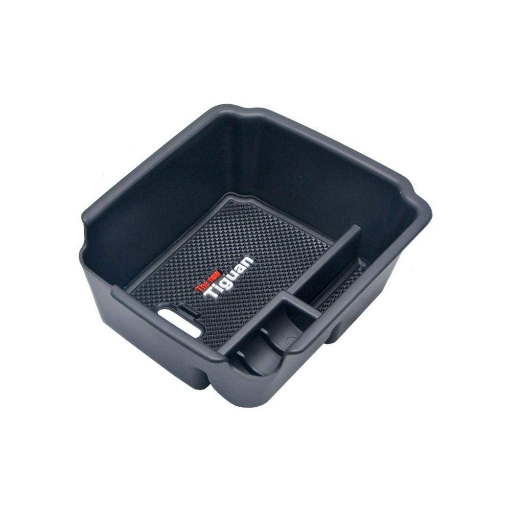 MACHSWON Car Center Console Organizer Tray - Premium Armrest Storage Box for Volkswagen Tiguan 2018-2019 | Secondary Storage Solution for Phones, Keys & Small Items | Perfect for Road Trips & Daily Commutes