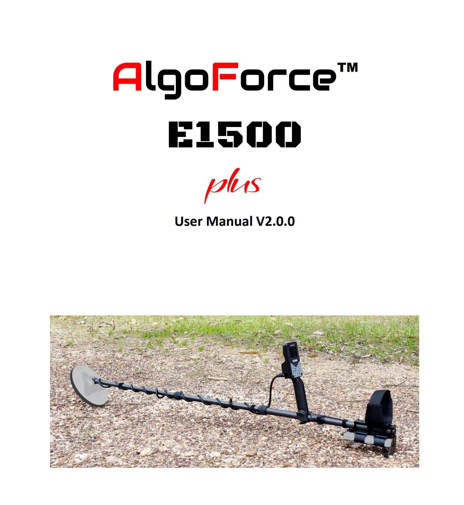 AlgoForce E1500 Plus V2.0.0 Digital Metal Detector with LCD Display - Professional Gold & Treasure Hunting Equipment for Beach, Park & Outdoor Adventures
