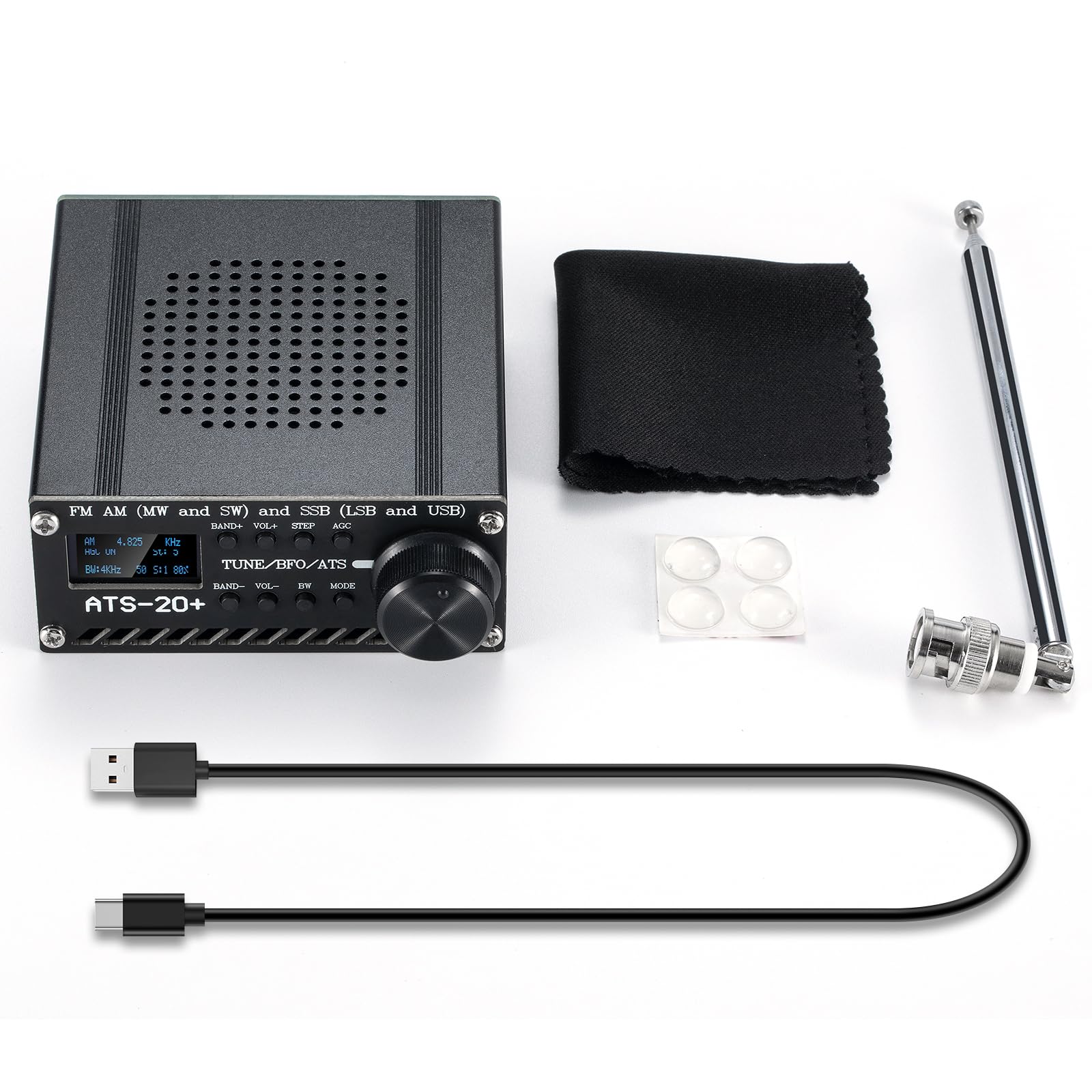GOOZEEZOO Si4732 ATS-20+ Portable Shortwave Radio Receiver - FM AM MW SW LW SSB LSB USB Full Band with Big Speaker for Best Reception | Ideal for Travel, Emergency, Outdoor Adventures & Radio Enthusiasts
