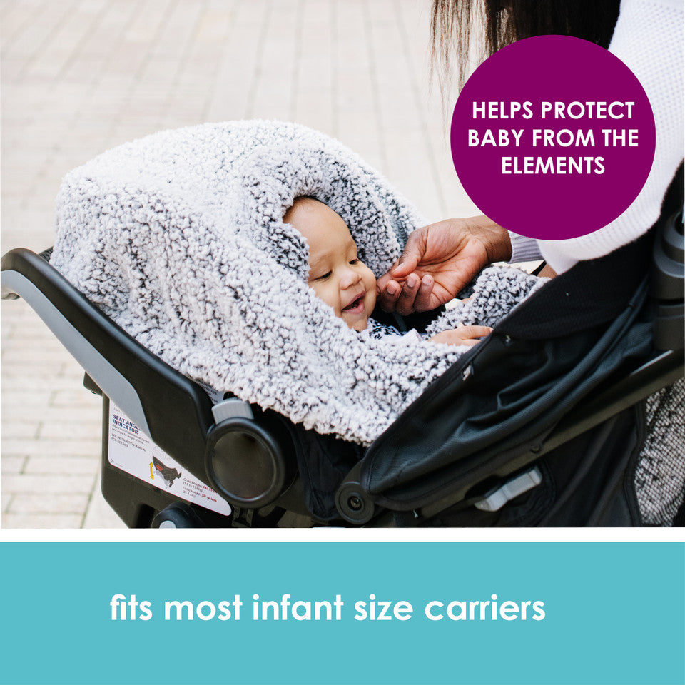 JJ Cole Cuddly Car Seat Cover - Soft & Cozy Infant Car Seat Protector for Baby | Perfect for Winter, Travel & Daily Use