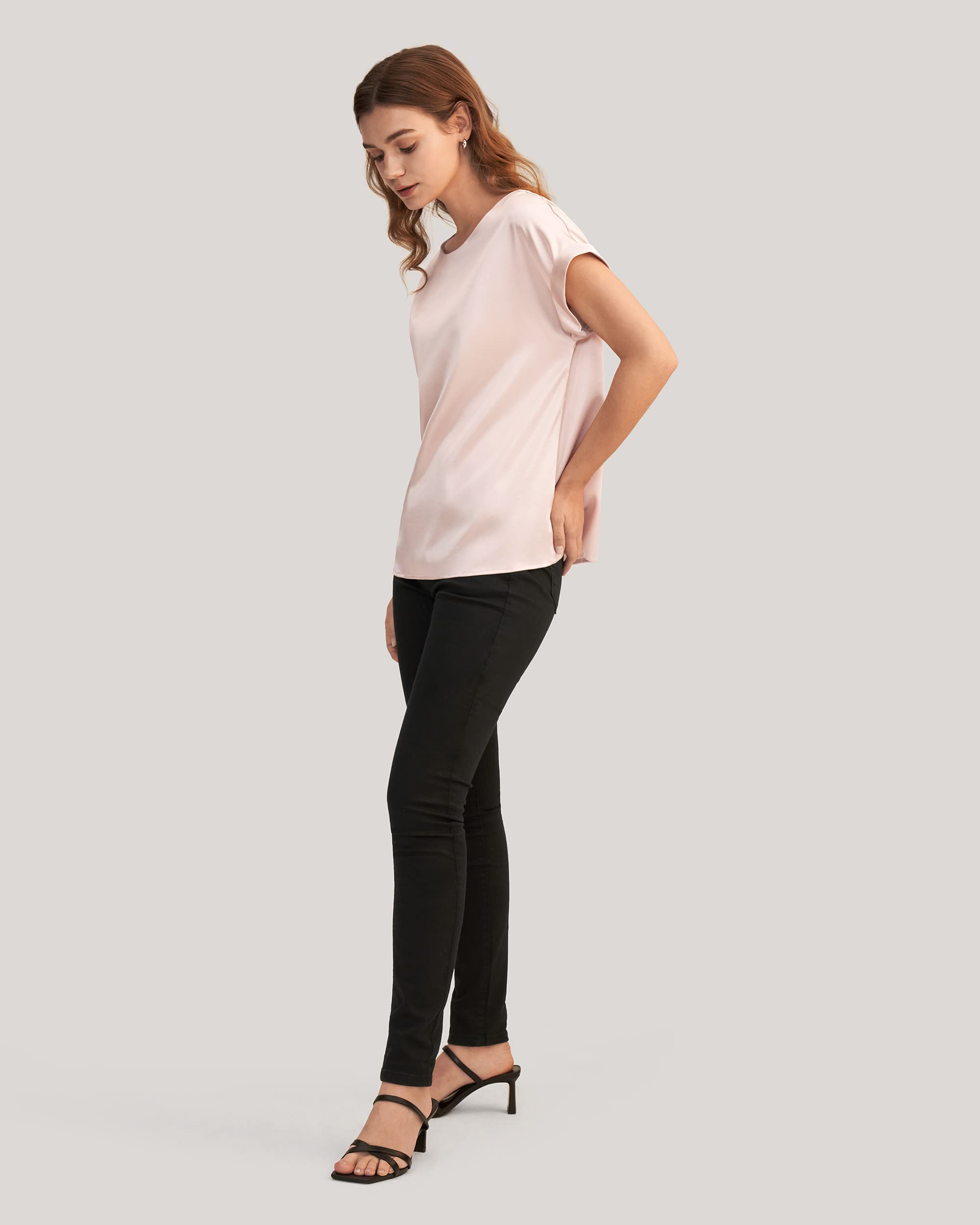 Luxury LilySilk Women's Short Sleeve Silk Blouse - 100% Pure Mulberry Silk Top for Spring & Summer | Office Wear, Business Casual & Everyday Elegance