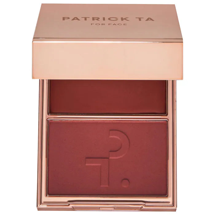 Patrick TA Major Headlines Double Take Duo Cream + Powder - Long-Lasting Blush & Highlighter Set for Day & Night Makeup | Perfect for Contouring & Glowing Skin