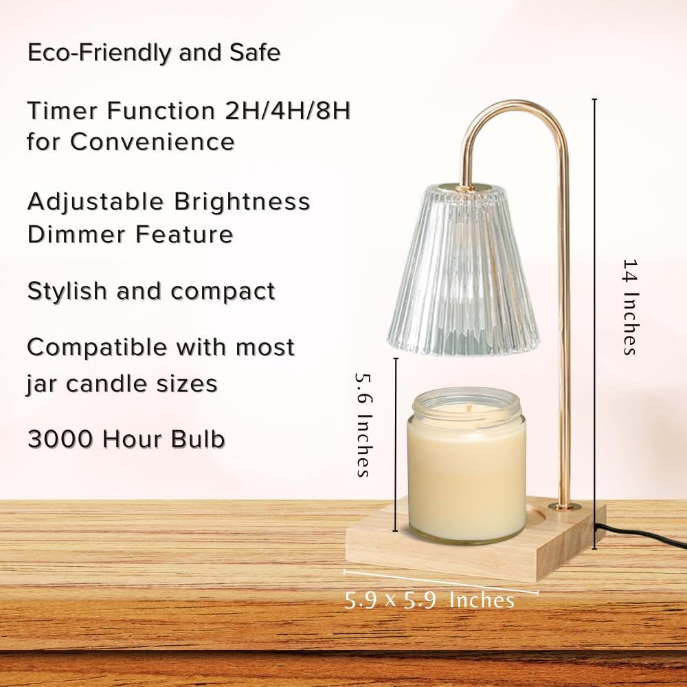 Electric Candle Warmer Lamp with Timer - Aromatherapy Wax Melter for Home, Office & Spa - Perfect Christmas & Birthday Gift for Women - Creates Cozy Ambiance for Relaxation, Meditation & Romantic Nights
