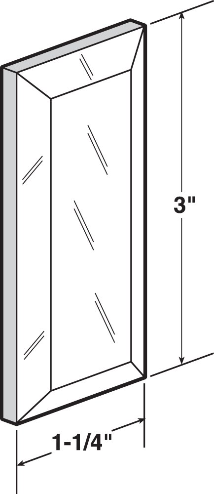 Prime-Line N 6942 3 Inch Mirror Finish Sliding Door Pull with Self Adhesive - 2 Pack - Perfect for Closet Doors, Kitchen Cabinets & Bathroom Vanities
