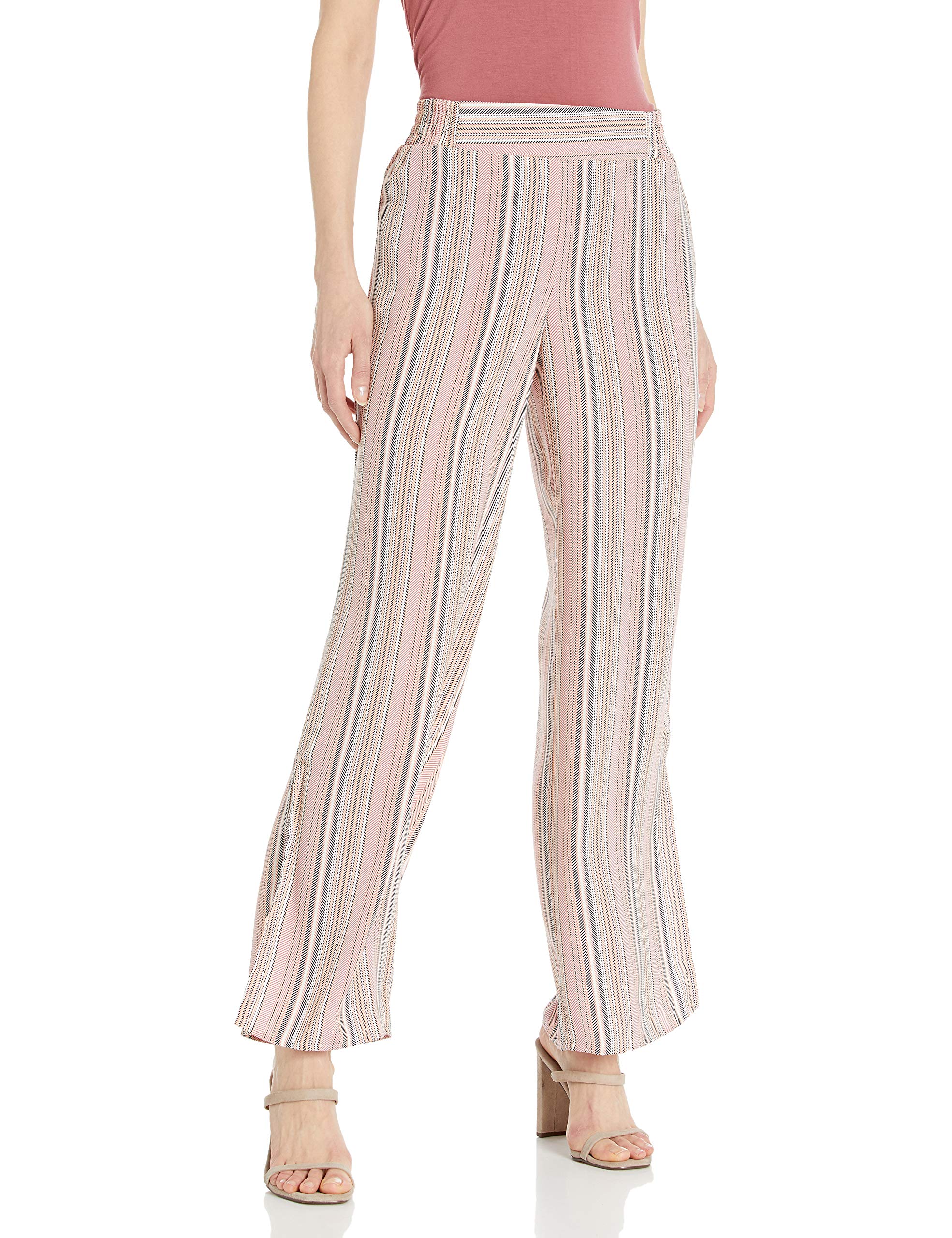 AGB Women's Wide Leg Pull-On Pants - Comfortable Stretch High Waist Trousers for Work, Office & Casual Wear | Plus Size Available