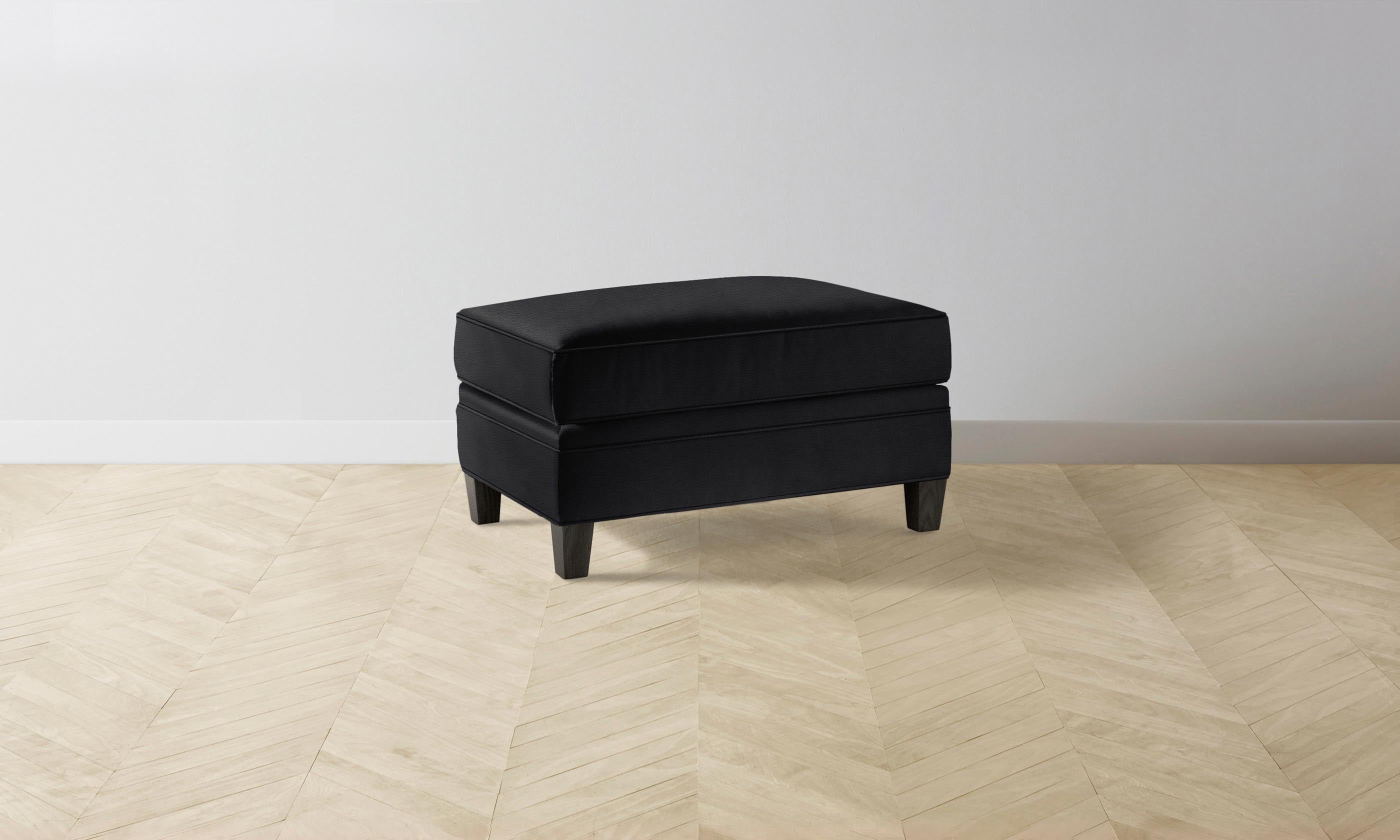 Carmine Ottoman - Premium Pebbled Leather Footstool with Storage, Modern Living Room Accent - Perfect for Relaxing, Reading & Home Decor