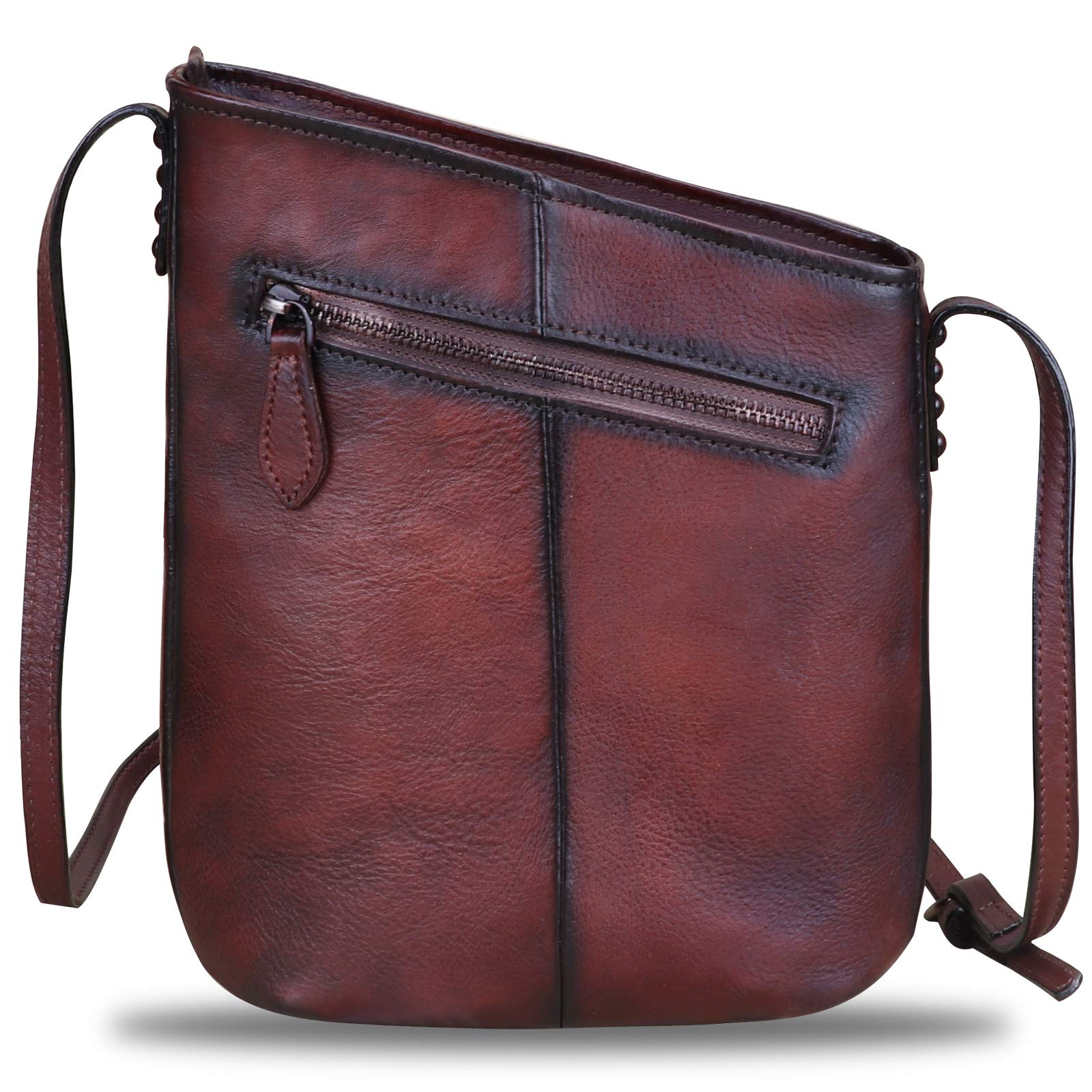 Genuine Leather Crossbody Bags for Women - Retro Satchel Purse Handmade Small Designer Shoulder Bag - Perfect for Work, Travel & Everyday Use