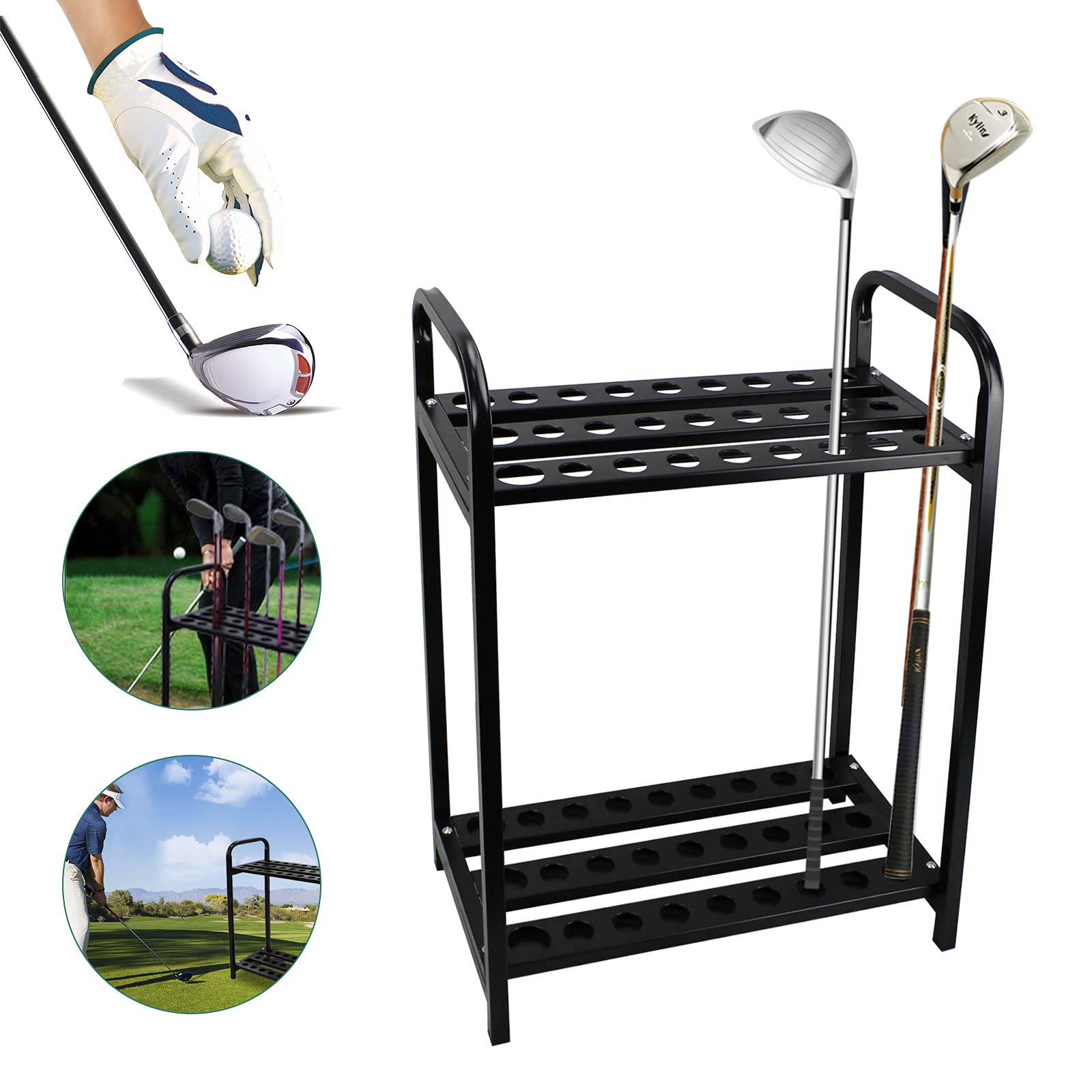 Premium Golf Club Organizer & Display Stand - 27 Hole Golf Putter Rack | Wall Mounted Golf Club Storage for Home, Office, or Pro Shop | Perfect Golf Accessory for Organization & Space Saving