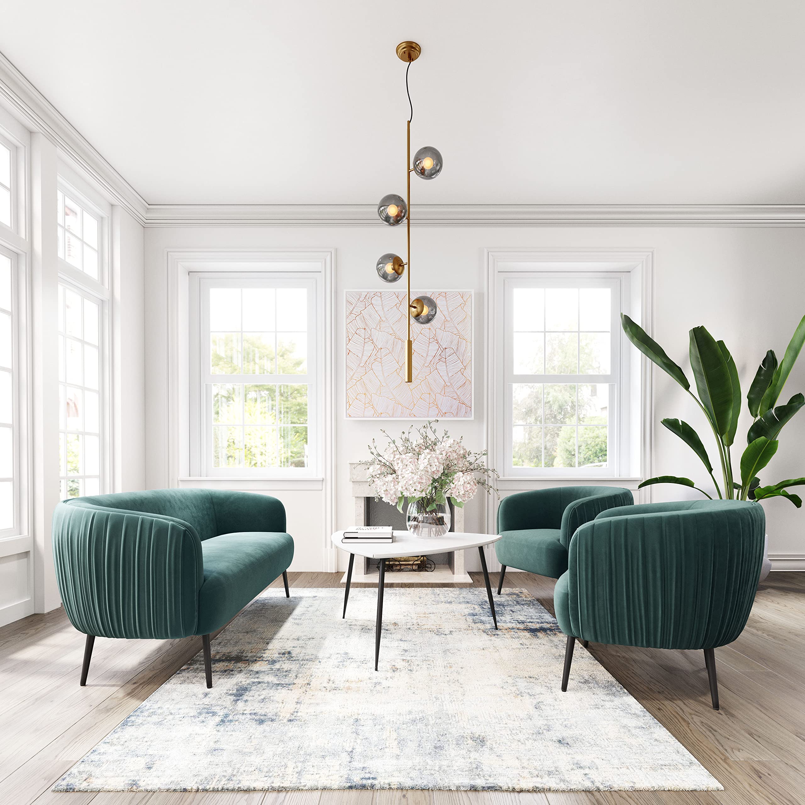 Zatara Brass Ceiling Lamp - Elegant Lighting for Living Room, Bedroom & Dining Area