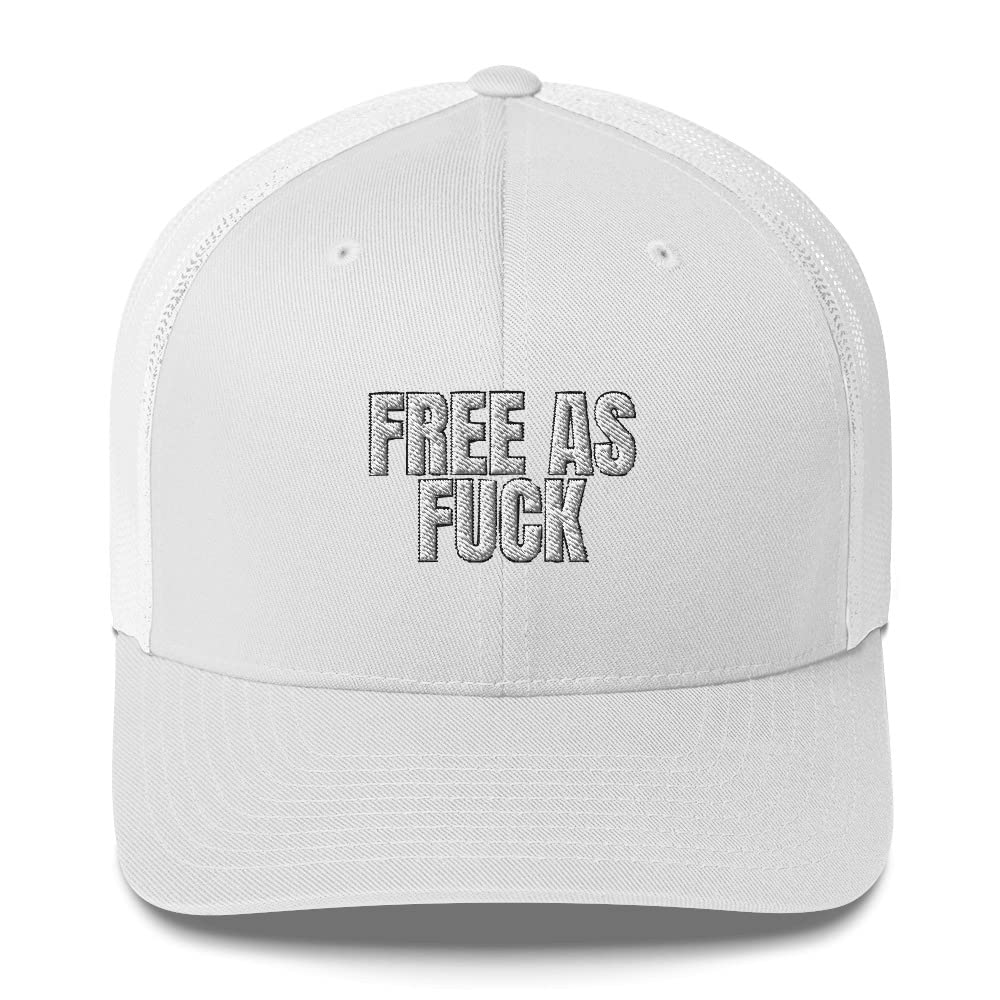 Free As Fuck Mesh Trucker Hat - Funny & Edgy Baseball Cap for Men & Women - Perfect for Festivals, Concerts & Streetwear Fashion