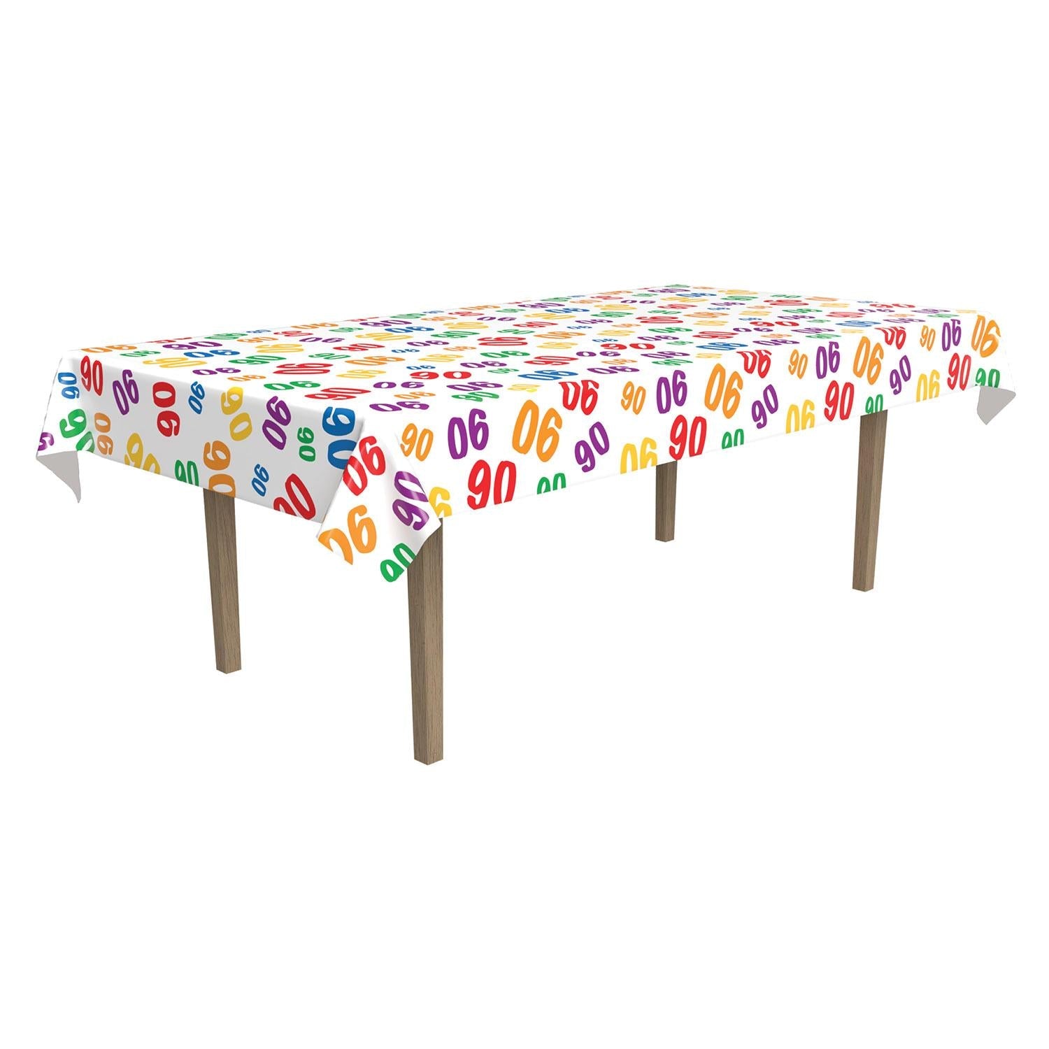 12 Pack Beistle 90th Birthday Party Table Covers - Premium Disposable Decorations for Milestone Celebrations, Anniversaries & Retirement Parties