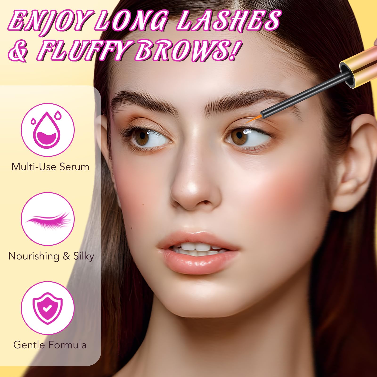 Eyelash Growth Serum for Longer, Fuller Lashes - Natural Lash Enhancer for Women | Daily Use for Thicker Eyelashes & Healthy Growth | Perfect for Nighttime Routine & Special Occasions