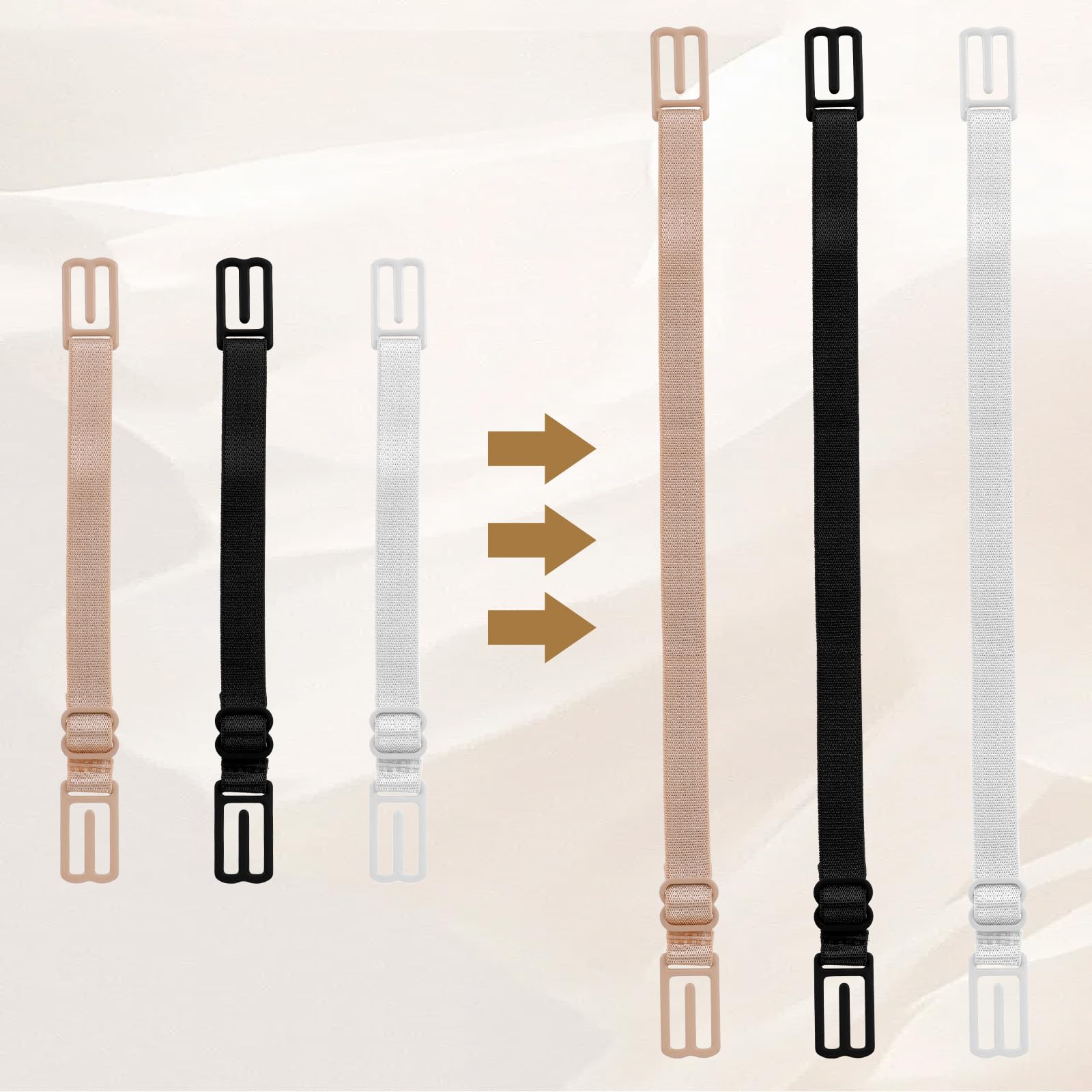 Non-Slip Bra Strap Clips 9PCS - Adjustable Racerback Bra Clips & Straps Holder for Full Cup Size - Black/White/Beige - Perfect for Cleavage Control, Shoulder Comfort & Sports Activities