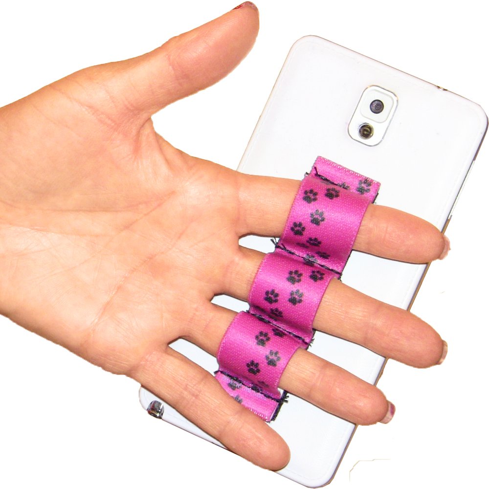 3-Loop Phone Grip Holder - Universal Fit for Most Smartphones - Cute Paws Pink Design - Perfect for Selfies, Gaming & Secure One-Handed Use