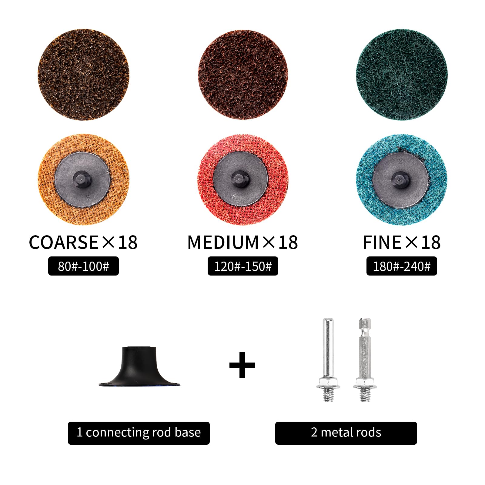 55PCS 2 Inch Sanding Discs with 1/4