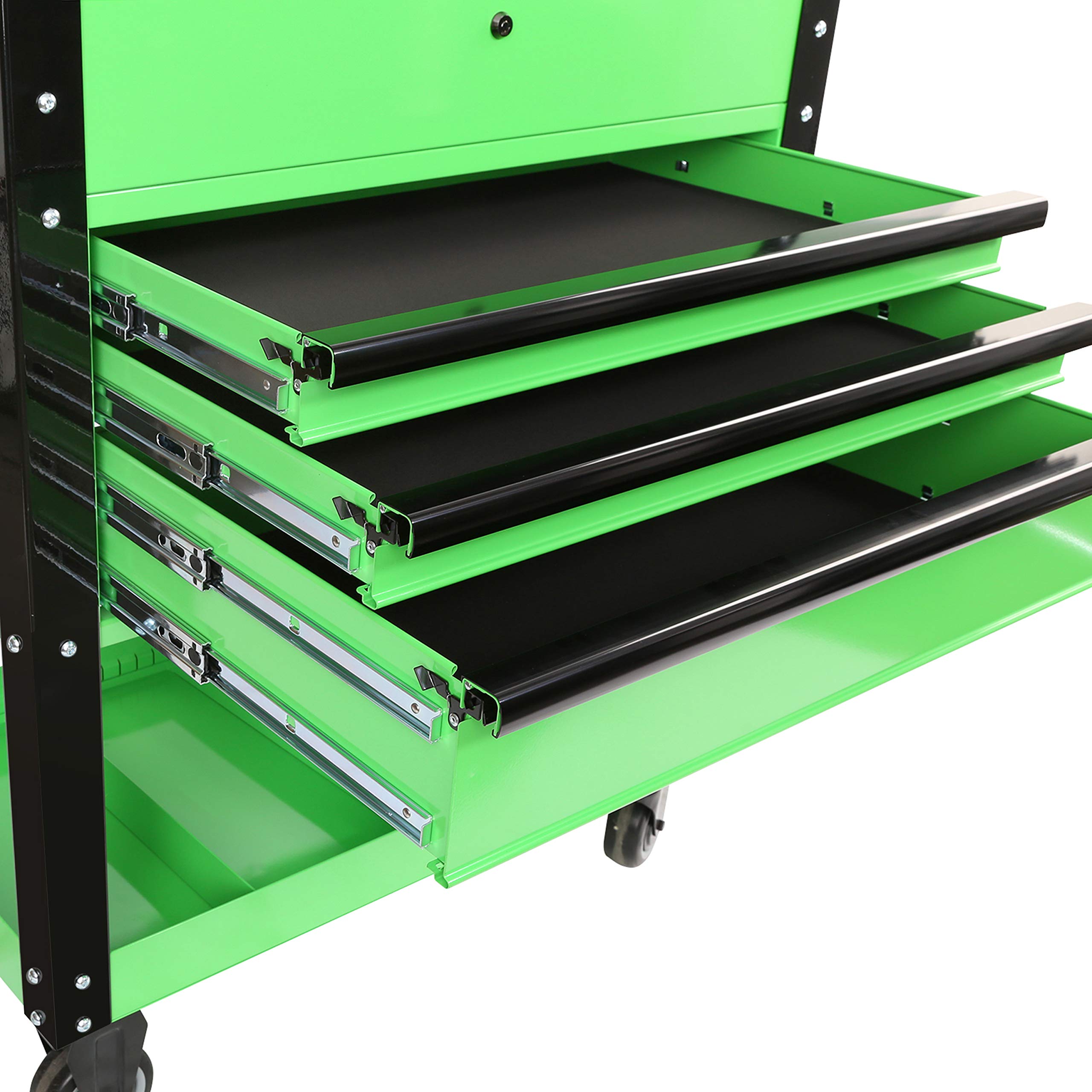 OEMTOOLS 24731 3-Drawer Heavy Duty Rolling Tool Cart with Locking System & Power Strip - Automotive Mechanic Tool Chest for Garage, Workshop & DIY Projects