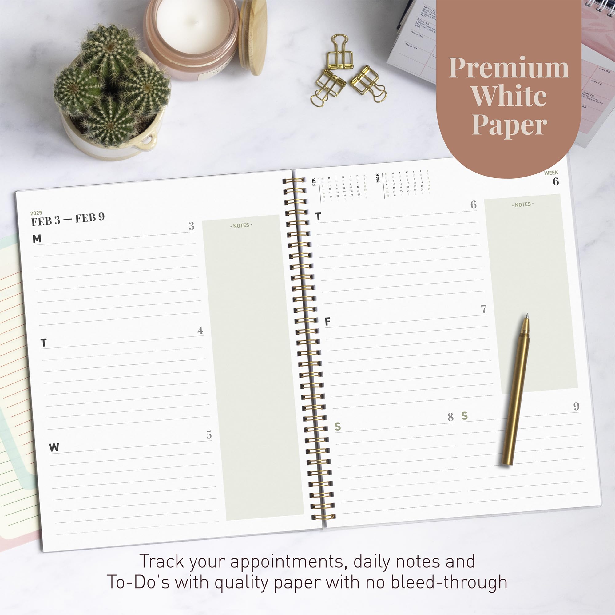 2025 Weekly Planner with Monthly Calendar - Jan to Dec 2025 Academic Planner, 8.5