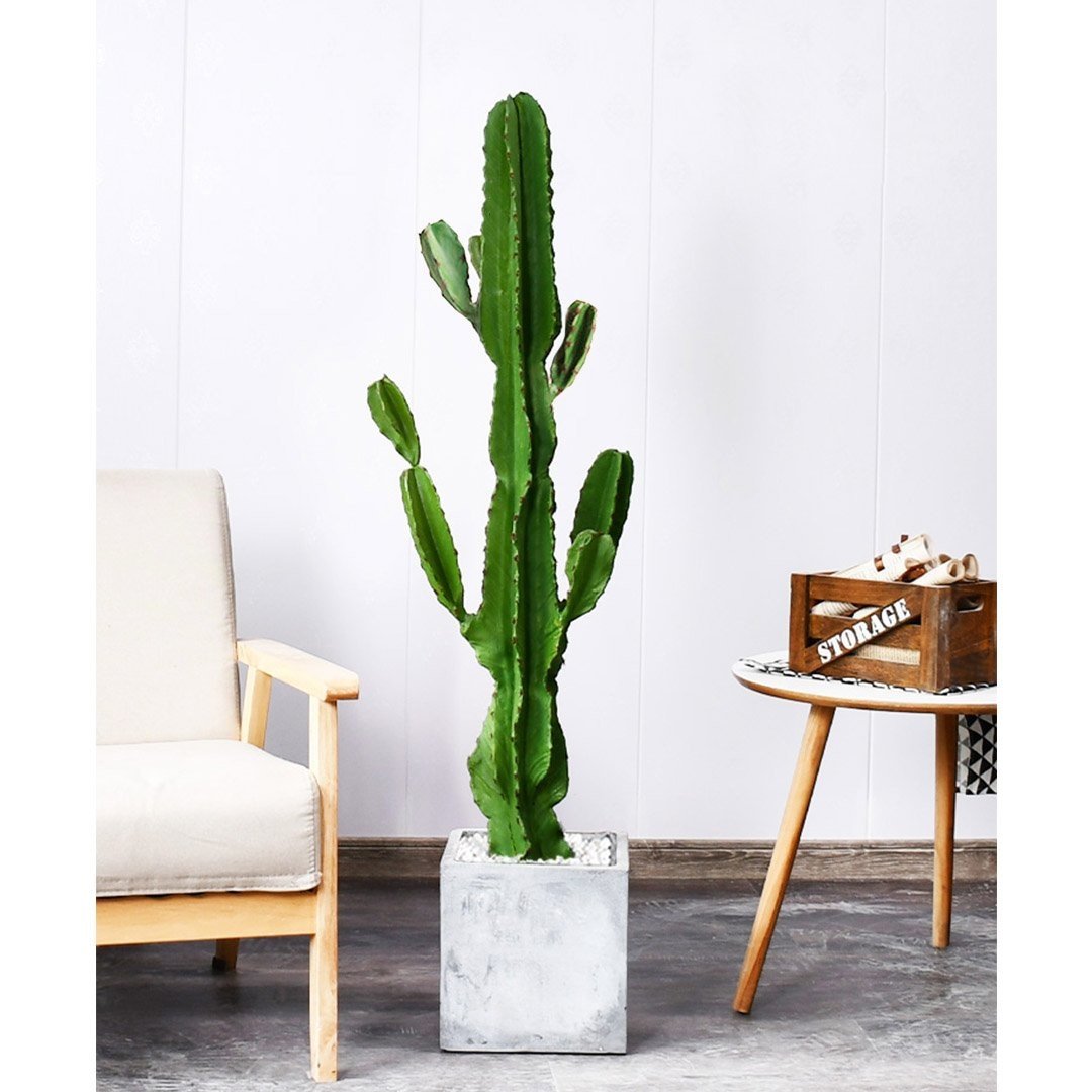 6 Heads 105cm Green Artificial Cactus Tree - Realistic Fake Indoor Plant for Home Office Decor, Living Room, Bedroom & Wedding Centerpiece