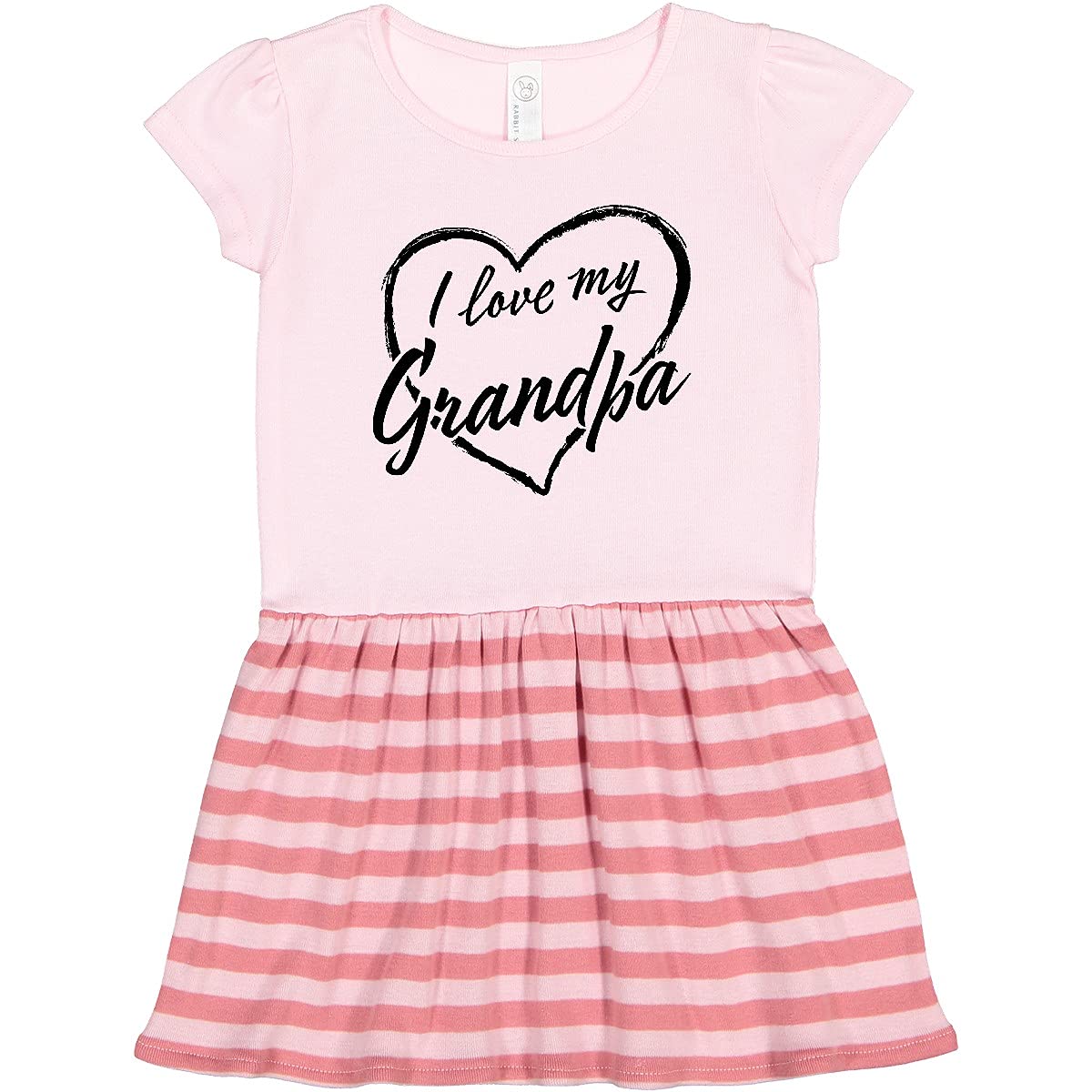 Inktastic I Love My Grandpa Toddler Dress - Black Chalk Heart Design for Baby Girls | Perfect for Grandparents Day, Family Photos & Special Occasions