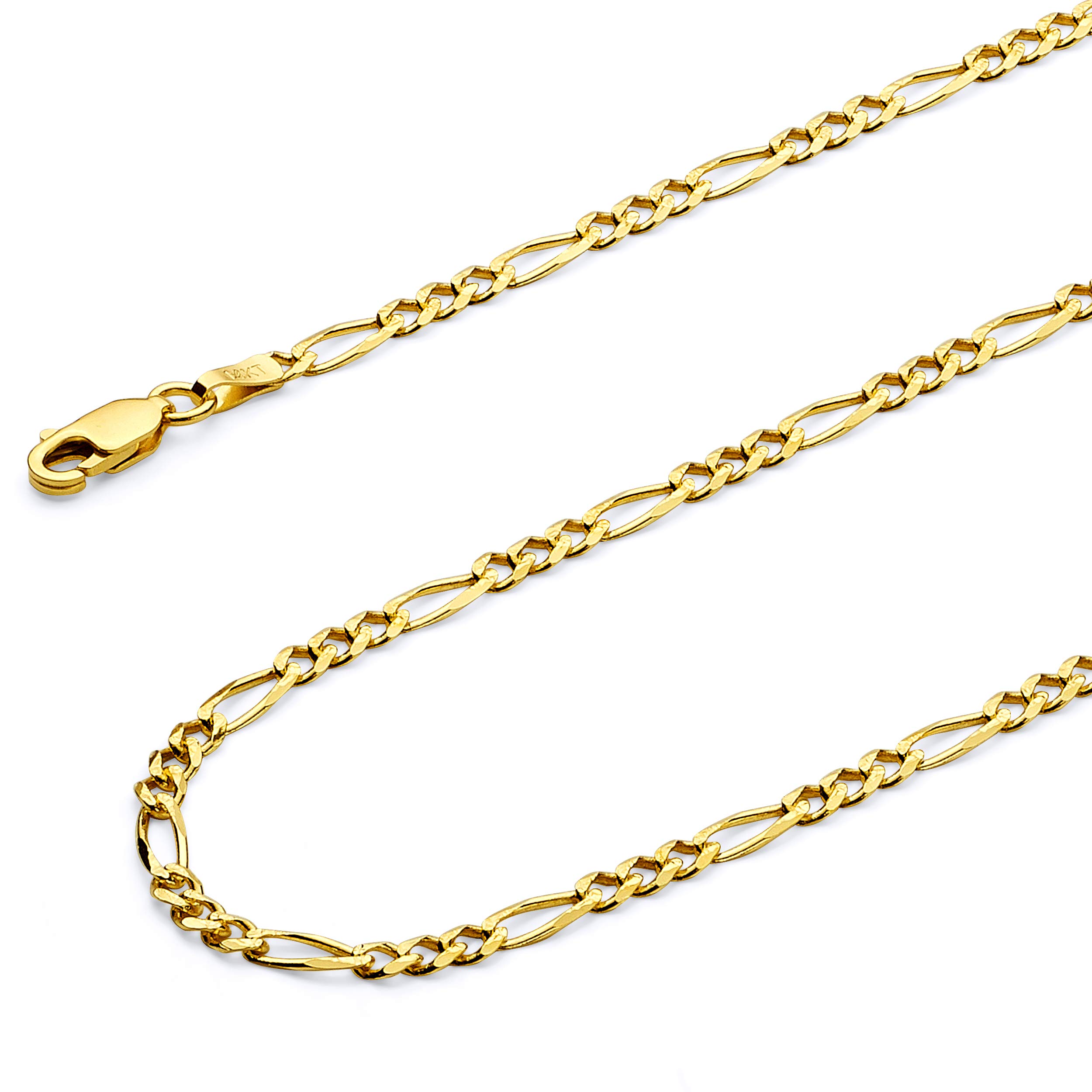 14K Solid Gold Figaro Chain Bracelet - Elegant for Daily Wear