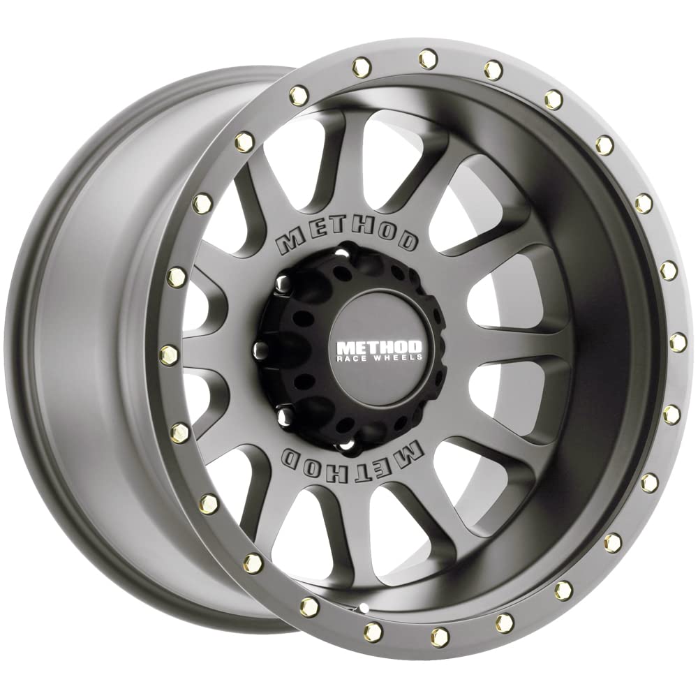 Method Race Wheels 605 NV Titanium 20x10 Gloss Black Wheels - 8x6.5 Bolt Pattern, -24mm Offset - Durable Off-Road & Street Performance for Trucks, SUVs, Jeeps