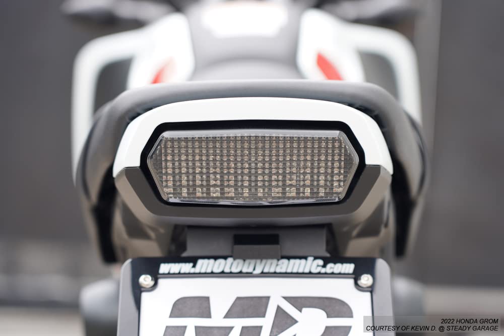Smoked Sequential LED Tail Lights for Honda Grom 2022-2025 - Upgrade Motorcycle Rear Lights with Modern Style (Perfect for Night Riding & Custom Bike Builds)