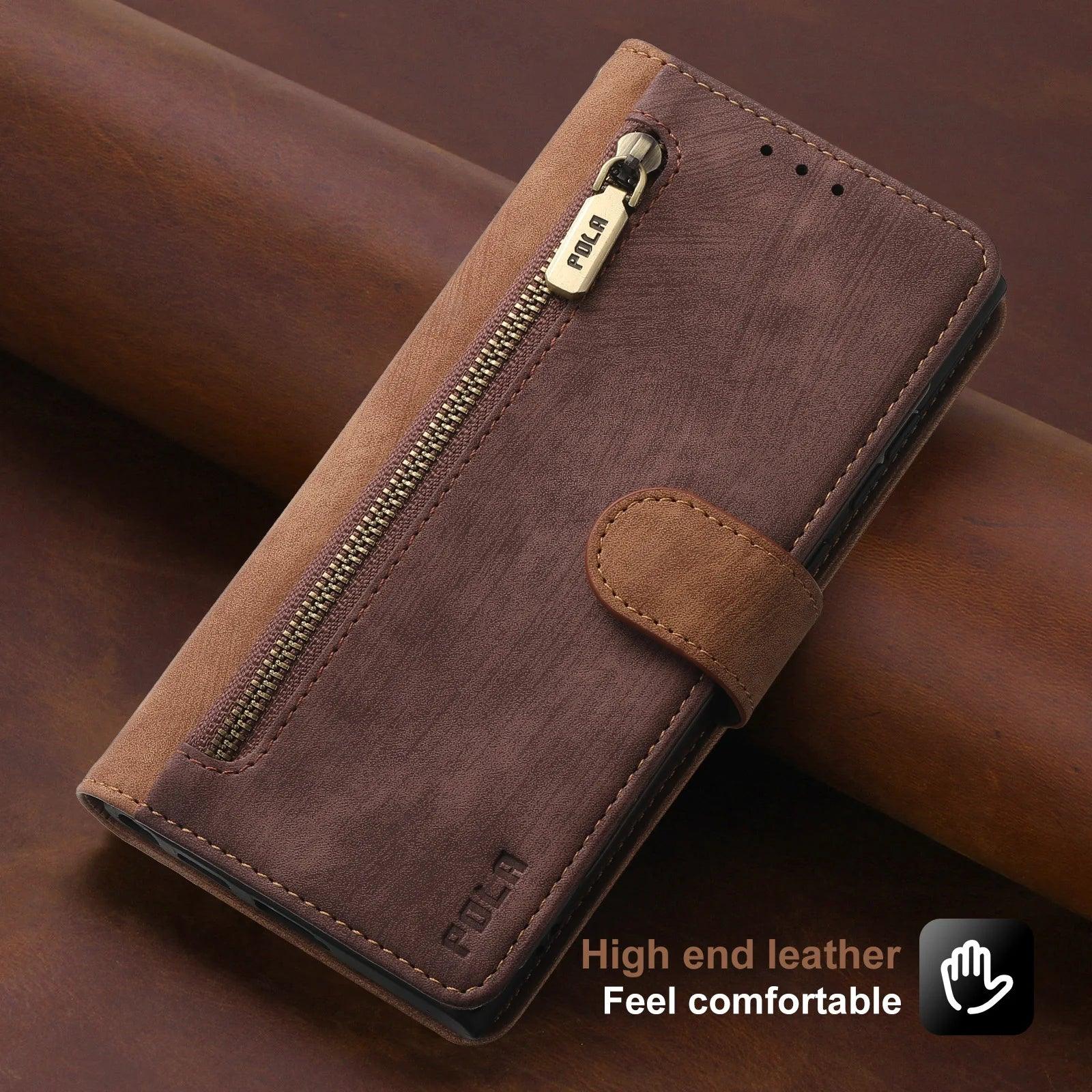 Samsung Galaxy S24 Ultra Anti-Theft Leather Case with RFID Protection - Slim & Durable Phone Cover for Daily Use, Travel & Business