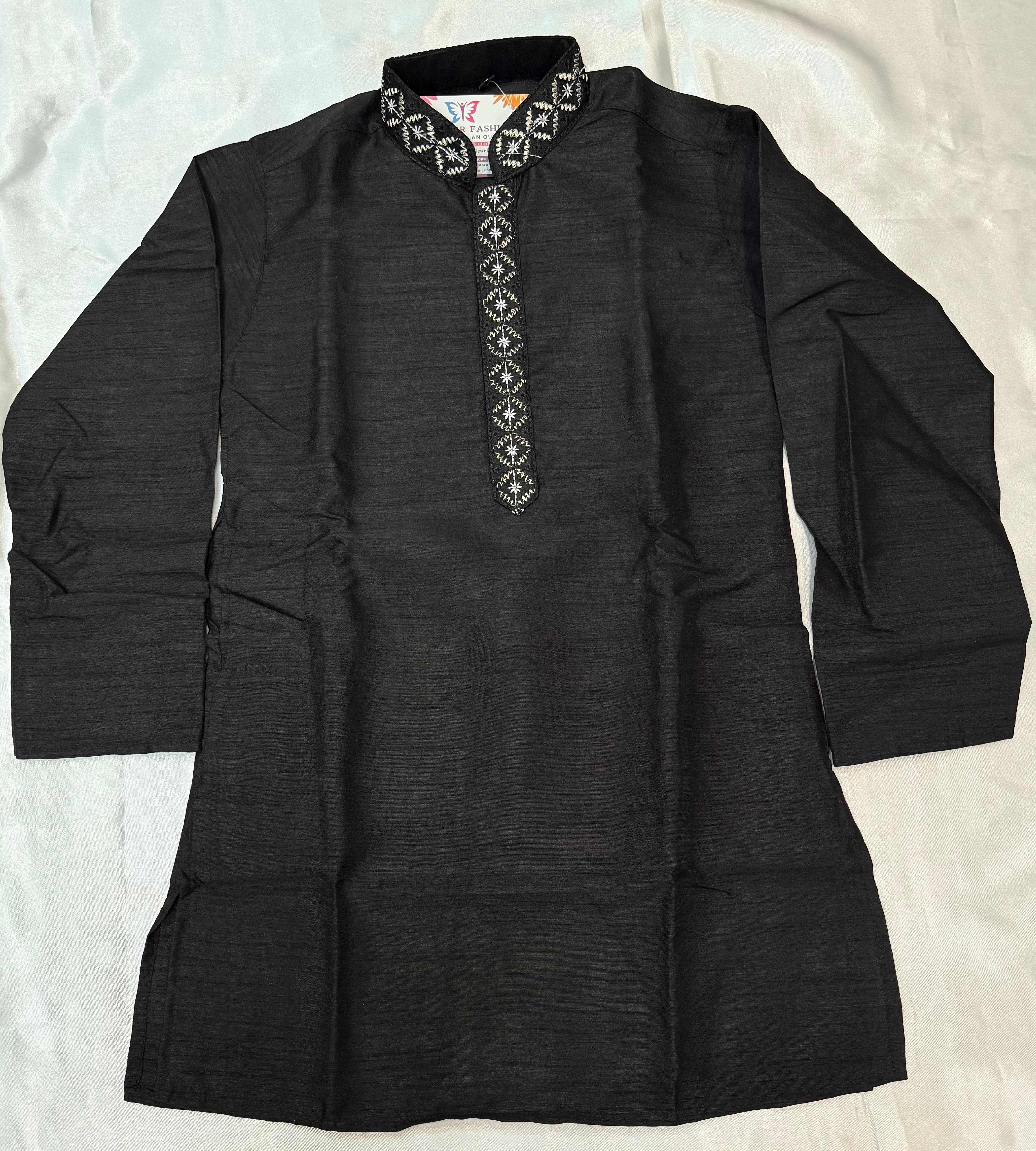 Premium Black Banarasi Embroidered Kurta Pajama Set for Boys | Traditional Indian Ethnic Wear | Perfect for Weddings, Festivals & Special Occasions