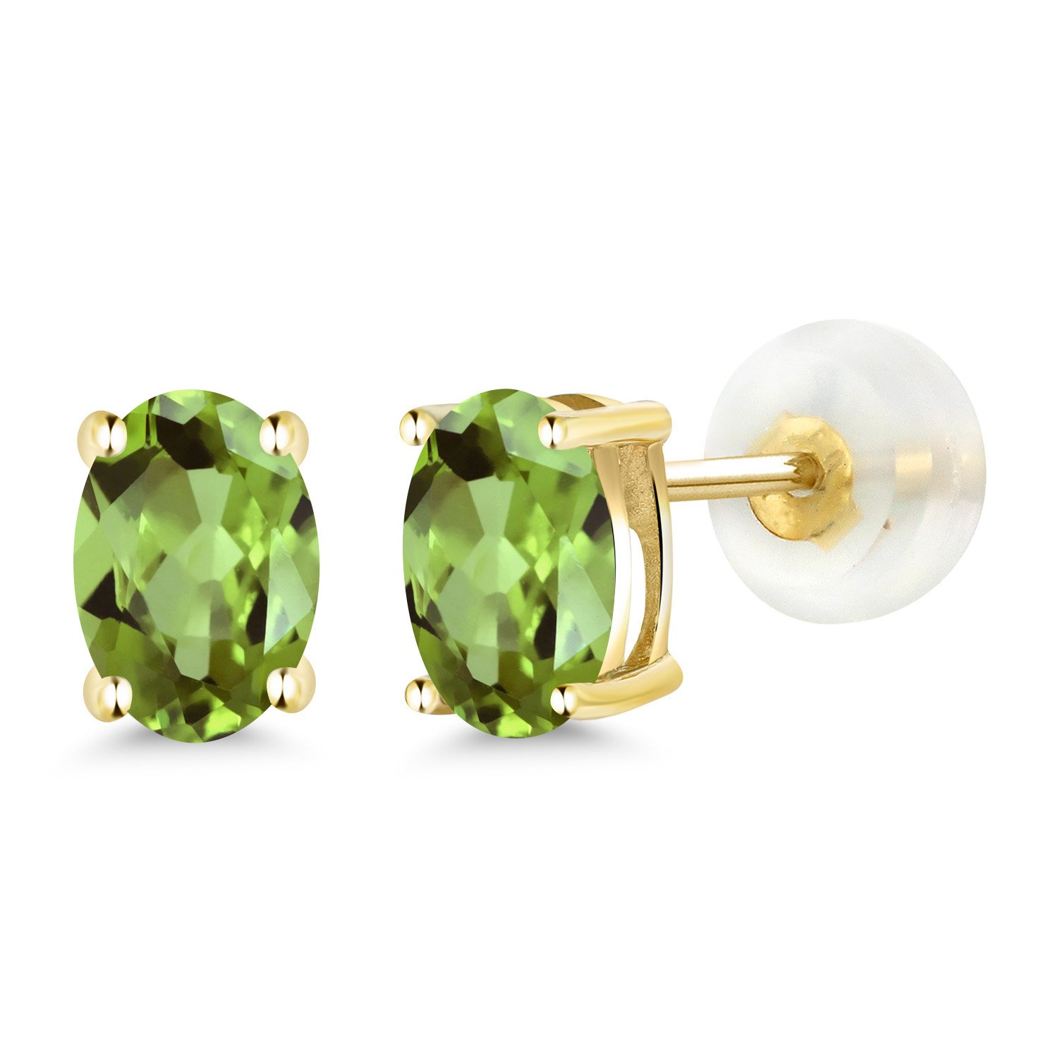 14K Gold Oval Gemstone Stud Earrings for Women & Men | 6x4mm Birthstone Jewelry | Perfect Gift for Mom, Wife, Her | Elegant Fine Jewelry for Everyday Wear & Special Occasions
