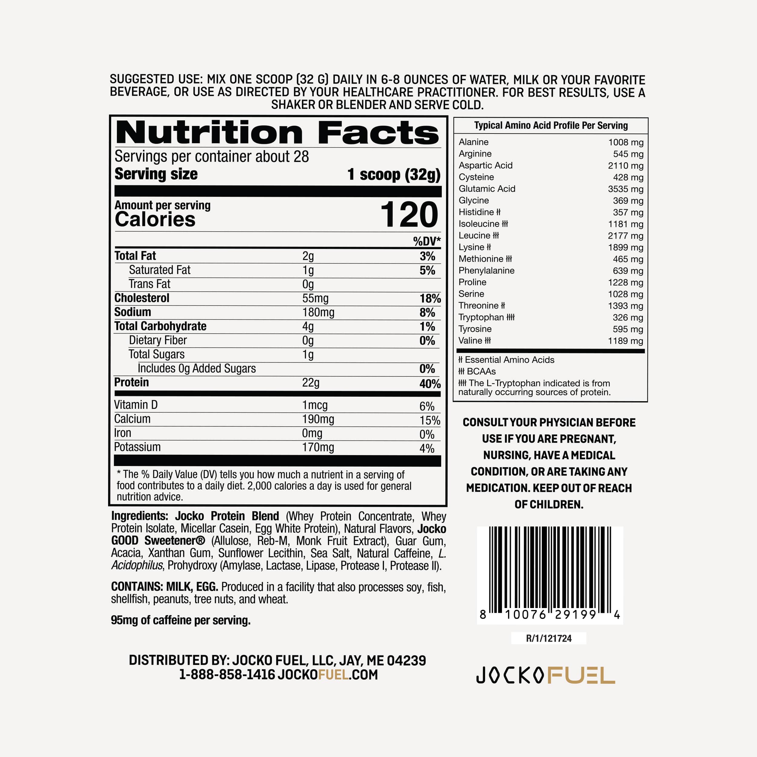 JOCKO MÖLK Premium Whey Protein Powder - 25g Protein per Serving, Low Sugar, Keto Friendly - Perfect for Post-Workout Recovery, Muscle Building & Healthy Lifestyle