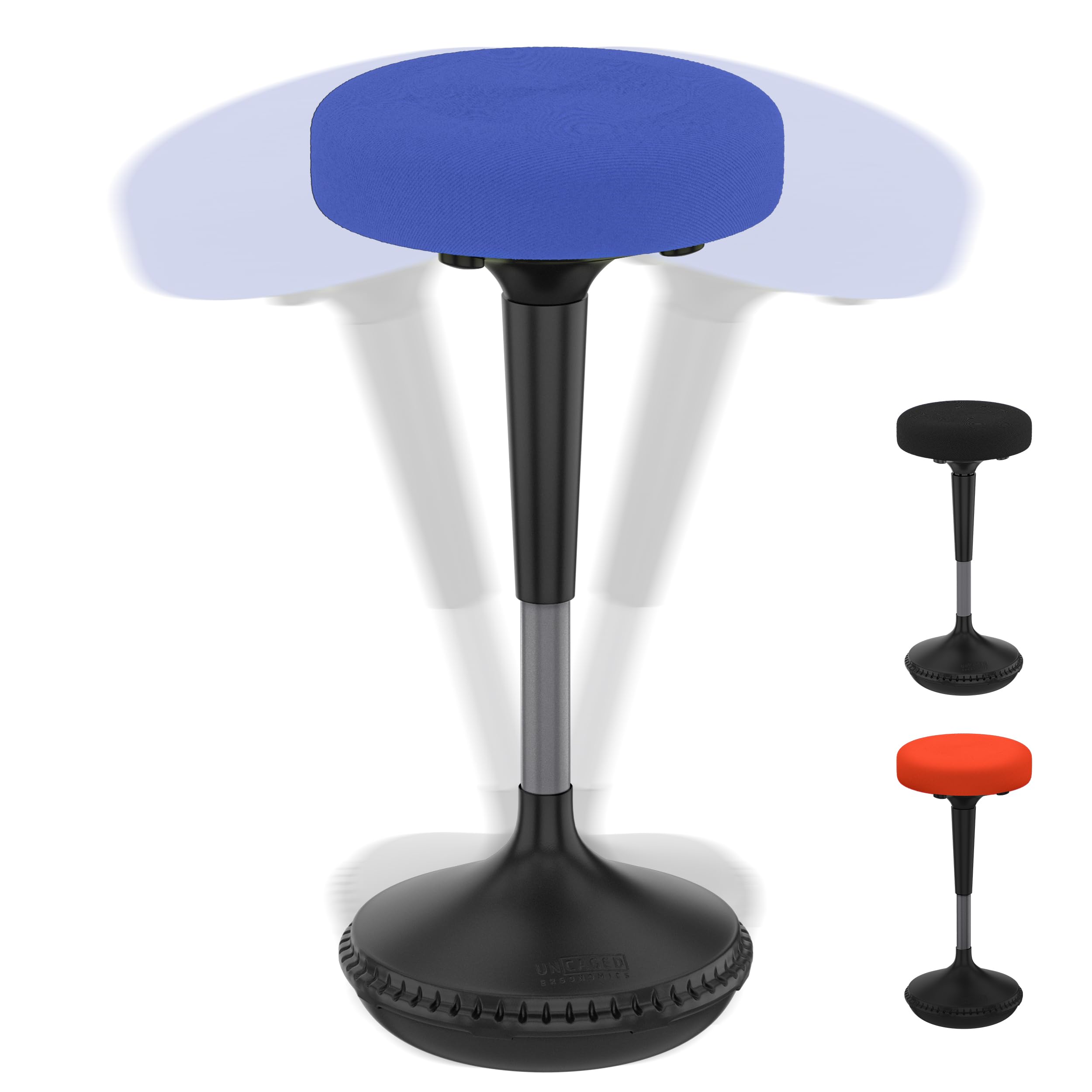 Ergonomic Wobble Stool - Adjustable Height Active Sitting Chair for Standing Desk, Office & Classroom - ADHD Friendly Flexible Seating Solution for Adults & Kids - Perfect for Home Office, School and Workstations