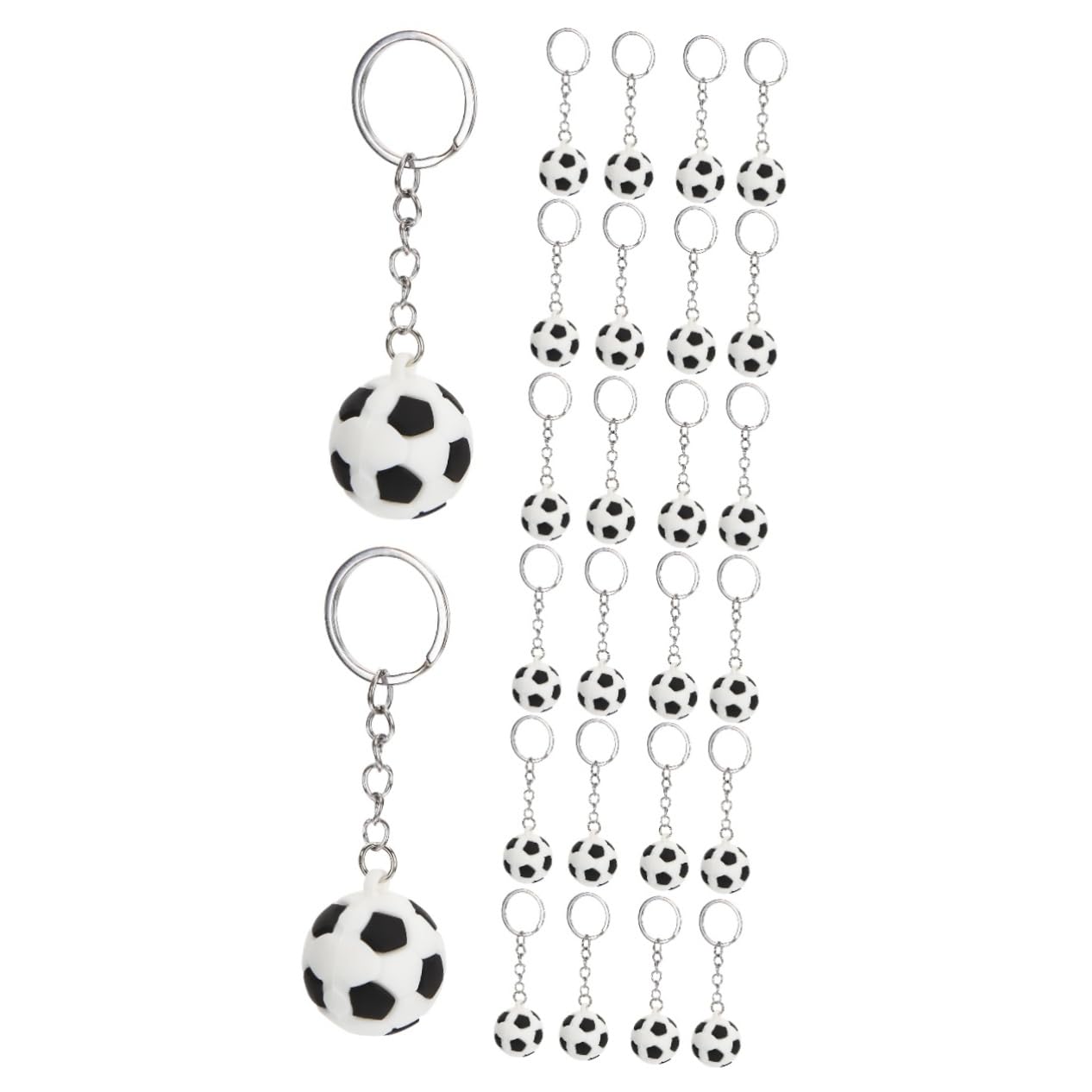 SUPVOX 2 Pack Realistic Football Keychain Set - 12pcs x 2, Sports Keyring for Football Fans, Durable Key Chain Pendant for Backpacks, Gifts & Game Day Accessories