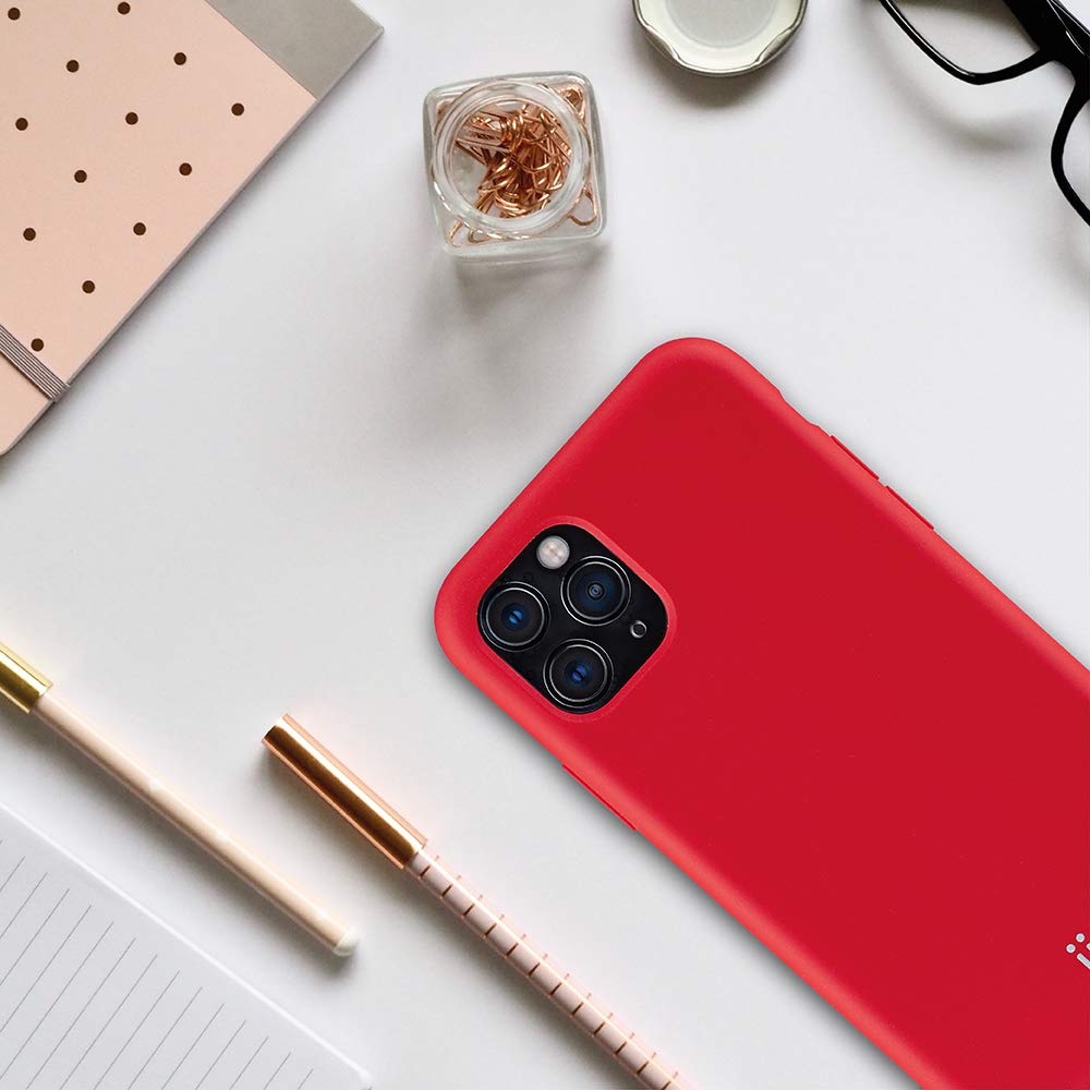 aiino - Heavy Duty Shockproof Silicone Case for iPhone 11 Pro Max with Soft Microfiber Lining | Perfect for Outdoor Activities, Work & Travel (Red)