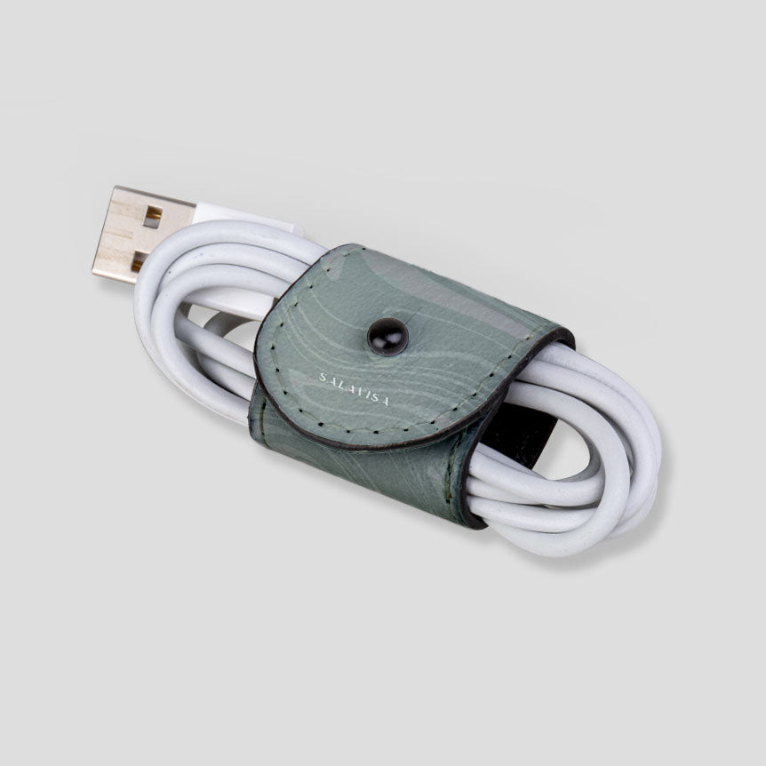 Eco-Friendly Light Green Swirl Cord Wrap - Perfect for Cable Management, DIY Crafts & Home Organization | Biodegradable & Sustainable Material