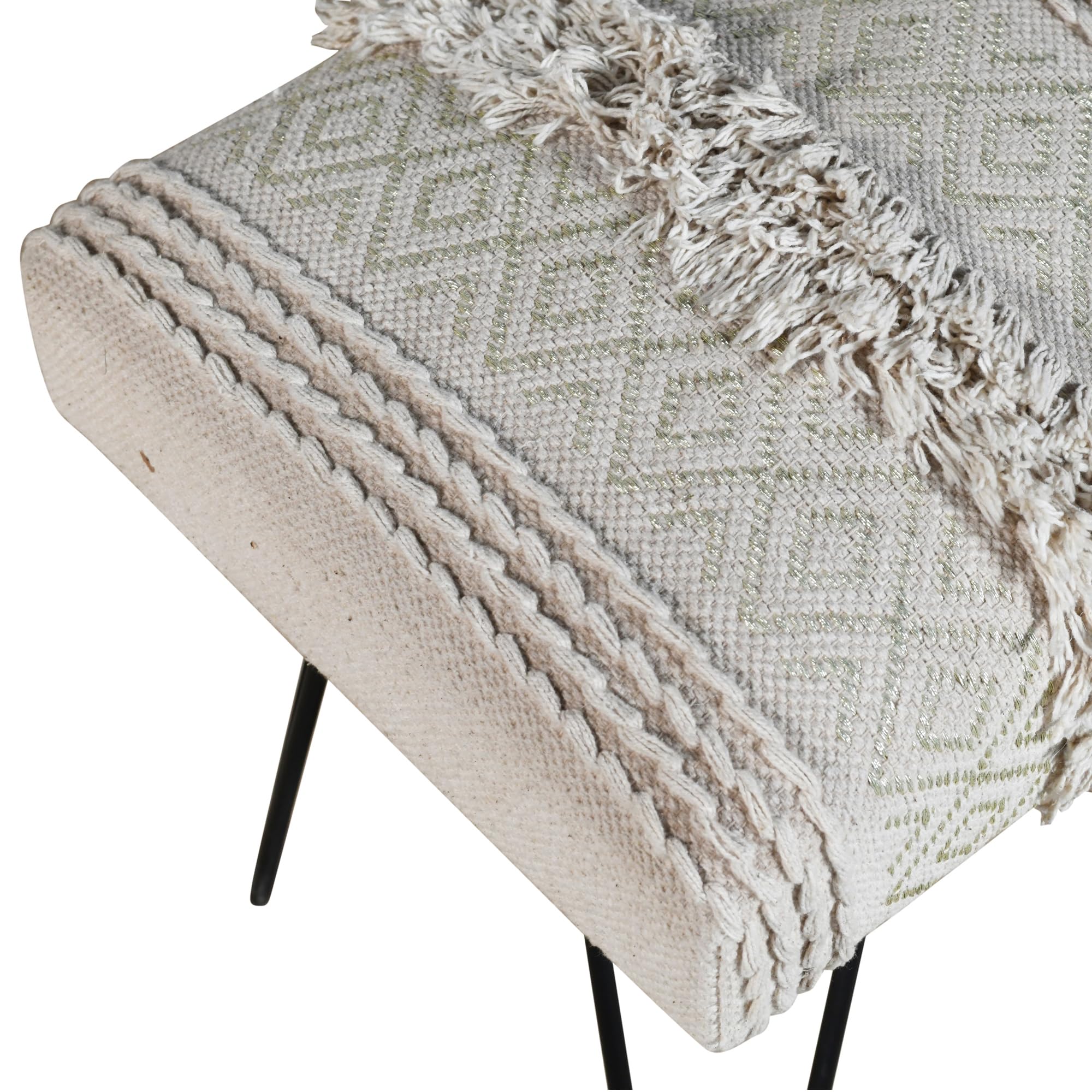 LR Home Anastasia Tufted Upholstered Bench - Natural/Gold Striped Modern Accent Seating for Bedroom, Living Room & Entryway | 47