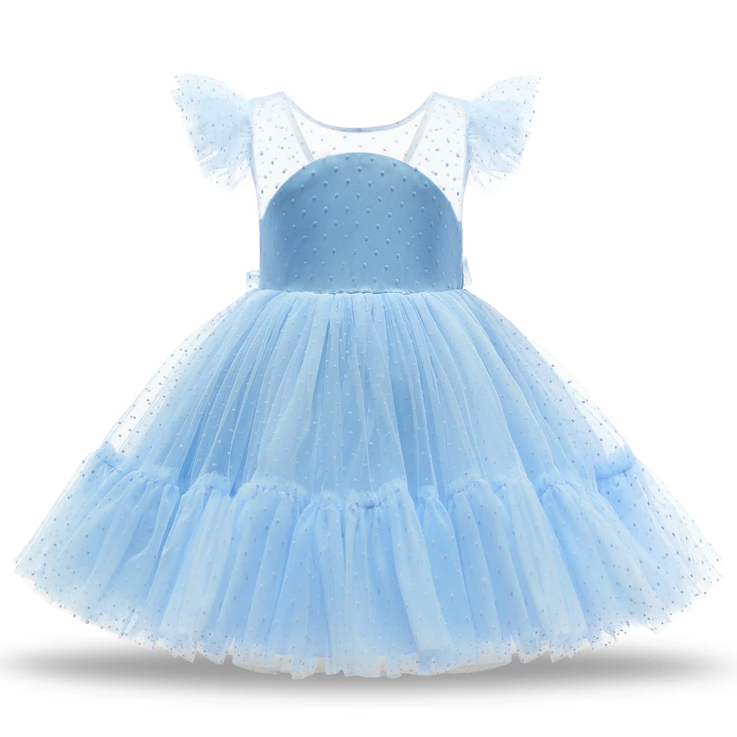 NNJXD Girls Ruffled Lace Party Dress for Weddings & Special Occasions - Perfect for Birthday Parties, Pageants, and Formal Events