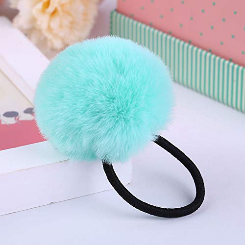 8 Pack Cute Elastic Hair Ties with Colorful Pompoms - Soft Stretchy Hair Bands for Girls & Women - Perfect for School, Work, and Everyday Hairstyles