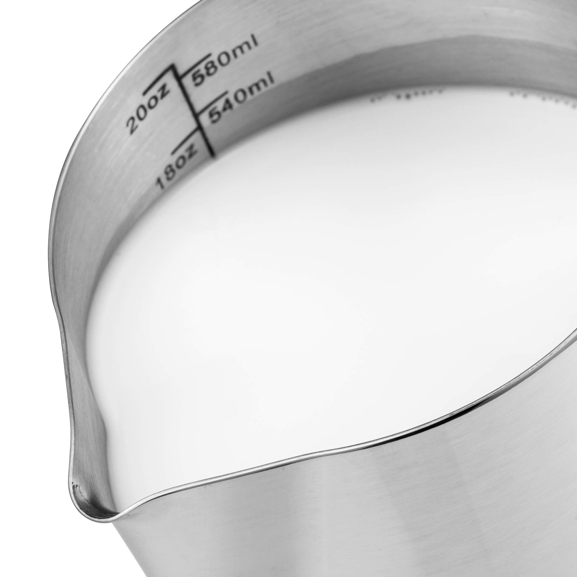 Premium Stainless Steel Milk Frothing Pitcher - 12 oz (350 ml) & 20 oz (600 ml) Options - Barista-Grade for Lattes, Cappuccinos & Hot Chocolate - Chrome Finish - Ideal for Home & Professional Coffee Shops
