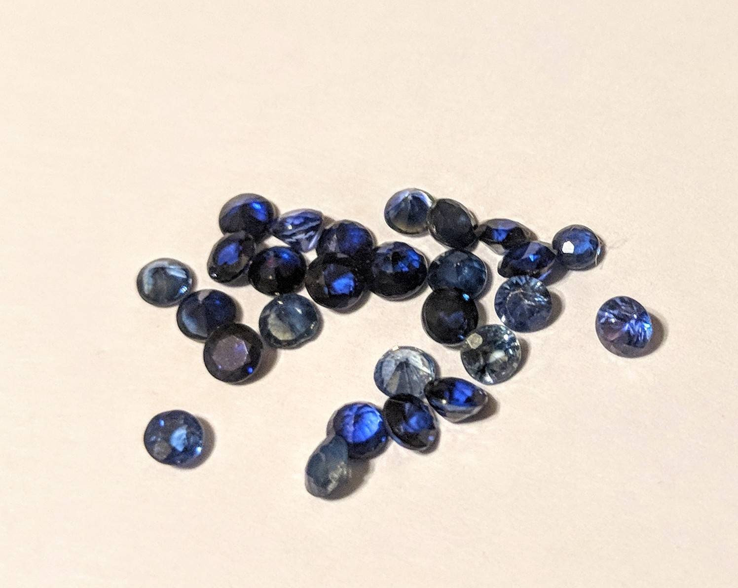Wholesale Natural Medium Dark Blue Sapphire 2-4mm Round VS Loose Stone - September Birthstone for Jewelry Making, Engagement Rings & Custom Designs