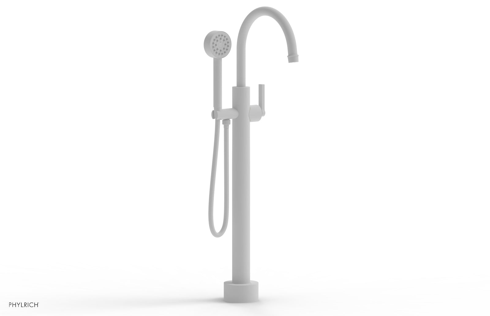 HEX MODERN Low Floor Mount Tub Filler with Lever Handle & Hand Shower - Model 501 47 03 - Perfect for Modern Bathroom Renovations and Spa-Like Showers