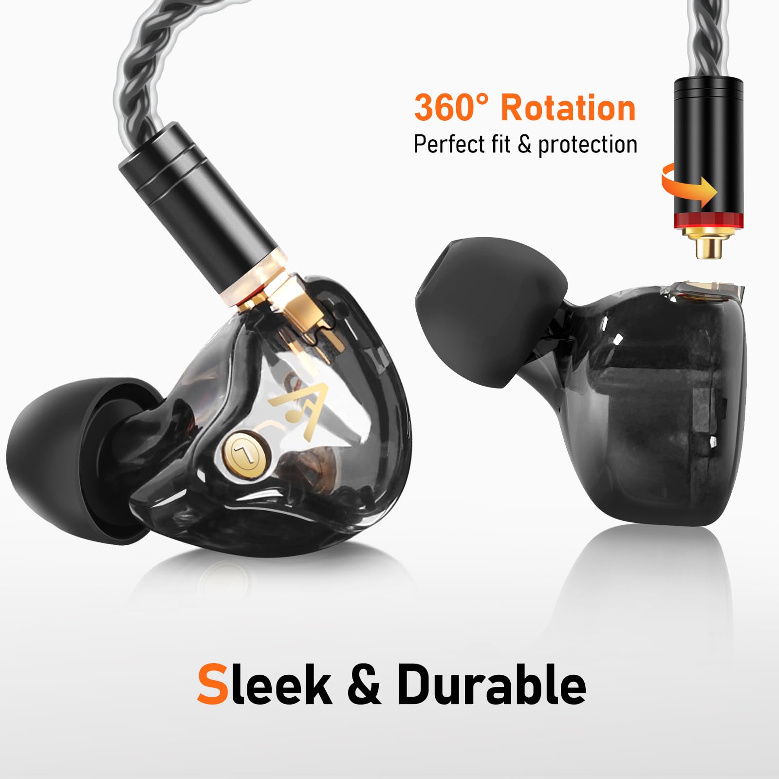 Vibes 202MC USB-C Wired Earbuds - HiFi in-Ear Monitor Headphones with Mic - Noise Isolating Earphones for Clear Sound & Deep Bass - Comfort-Fit Design with MMCX to USB-C & Silver Plated Cord - Includes Carrying Case - Perfect for Music, Gaming, Workouts & Travel