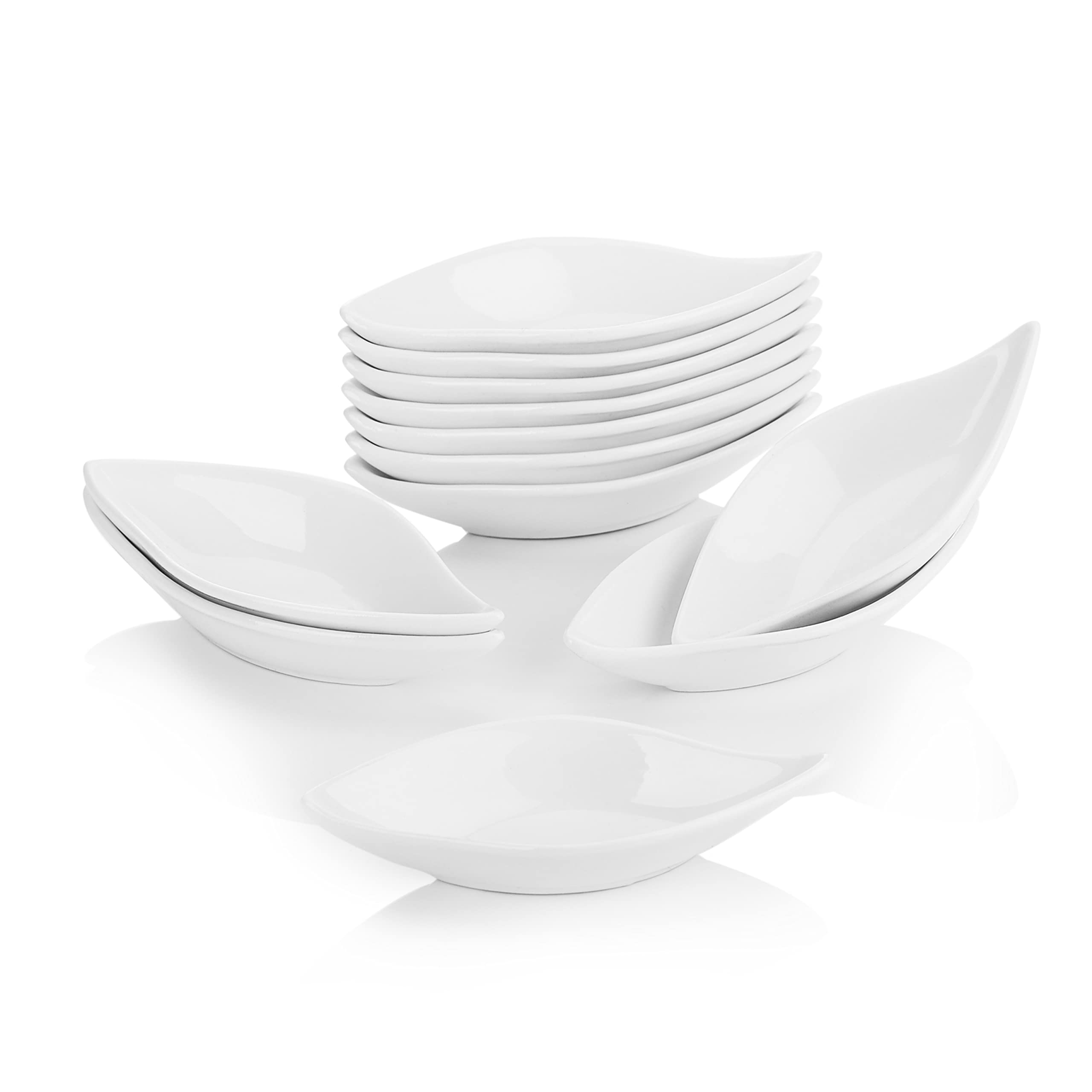 12-Piece MALACASA Porcelain Ramekins Set - 35ML Small Dipping Bowls for Creme Brulee, Soufflé, Baking & Sauce - Oven Safe Ivory White - Perfect for Desserts, Appetizers & Party Serving