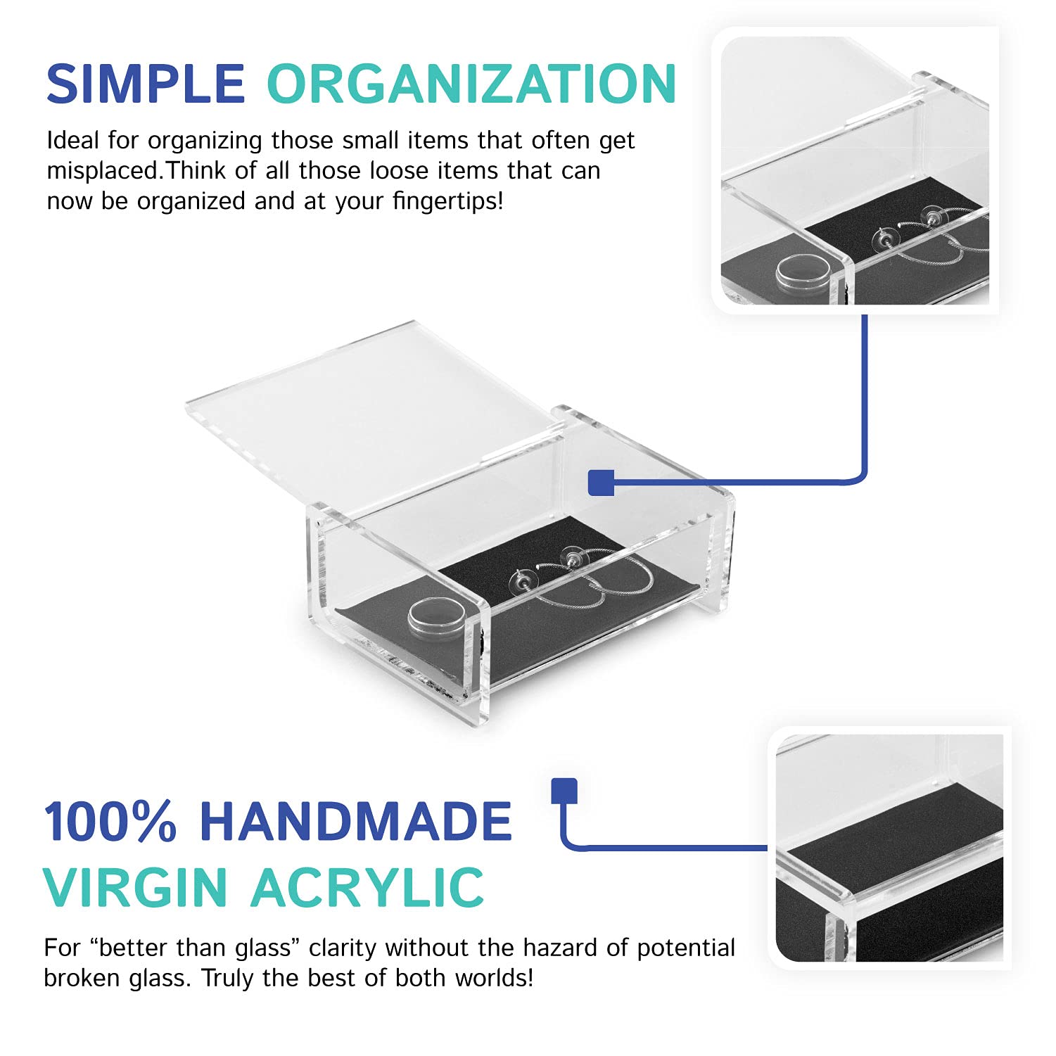 Clear Acrylic Hinged Storage Box - 3.75