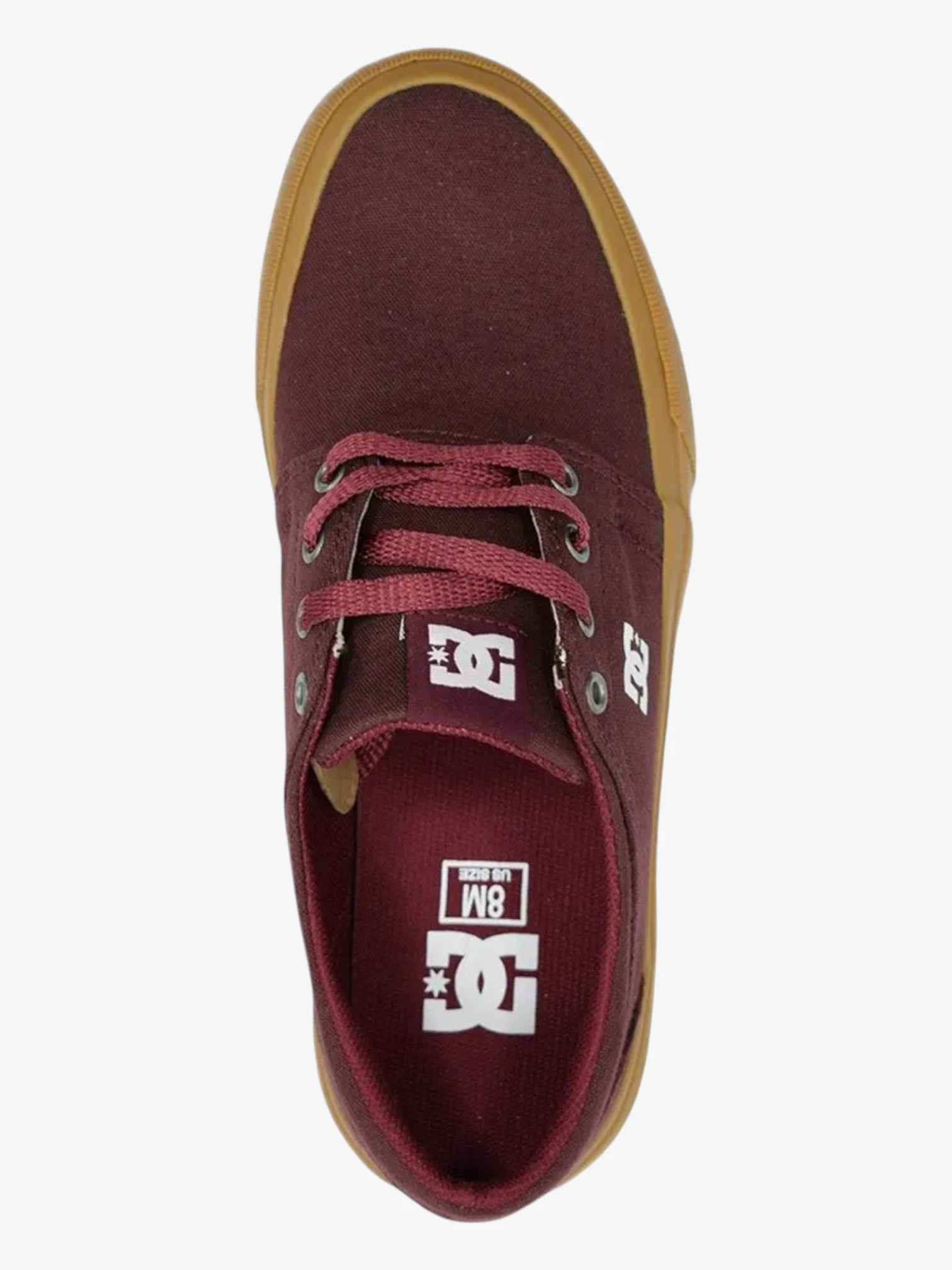 DC Trase TX Sneakers for Men - Burgundy & Brown Skate Shoes - Comfortable & Durable for Skateboarding, Streetwear & Casual Wear