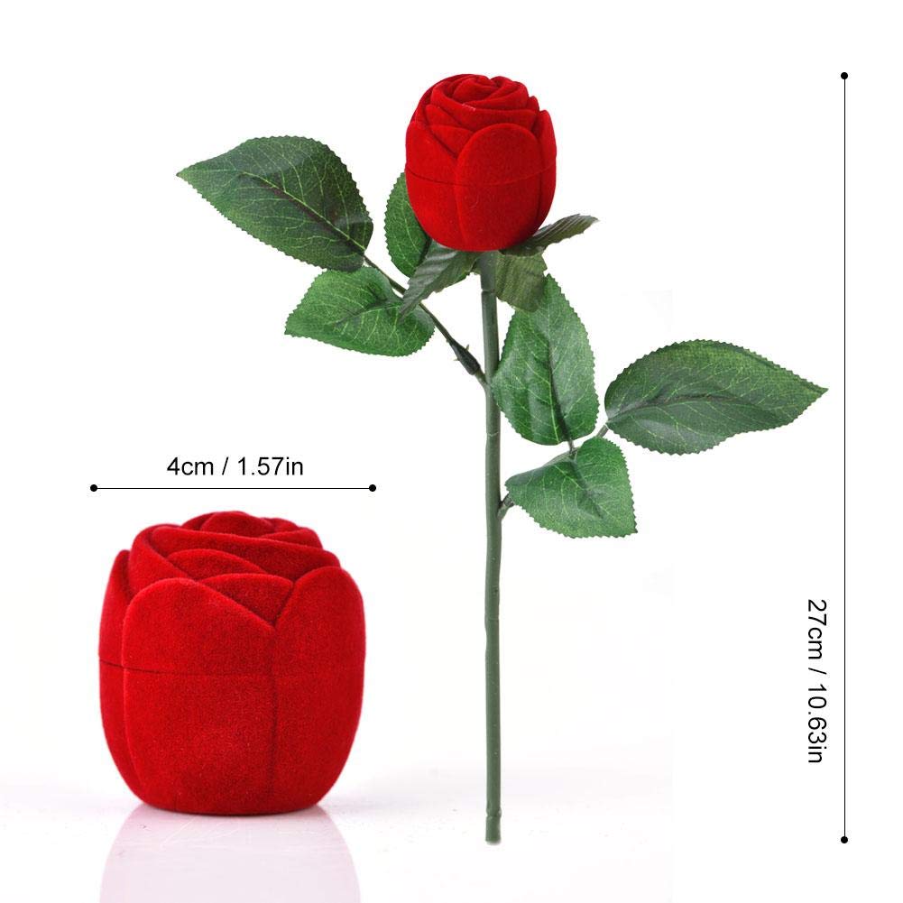HEEPDD Red Rose Ring Box - Romantic Rose-Shaped Jewelry Box for Engagement, Wedding & Proposals - Perfect Gift for Girlfriend, Lover on Valentine's Day (Use for Surprise Proposals, Anniversary Gifts & Romantic Occasions)