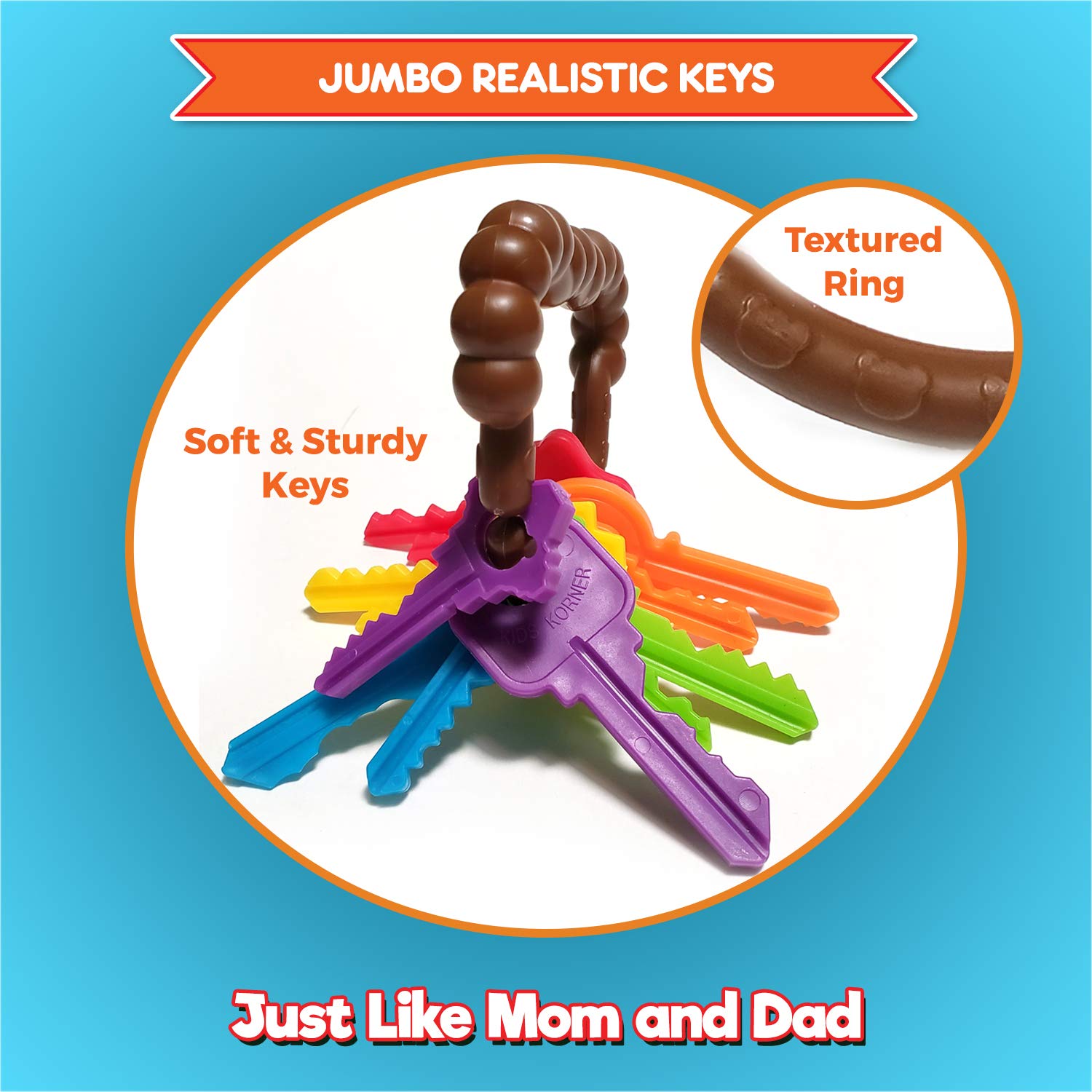 Montessori Baby Keys Toy Set - Educational Learning Toys for Toddlers 2-3 Years Old | Realistic Key Matching Game, Sensory & Pretend Play for Autistic Kids | Includes Free Activity eBook - Perfect for Early Childhood Development & Home Schooling