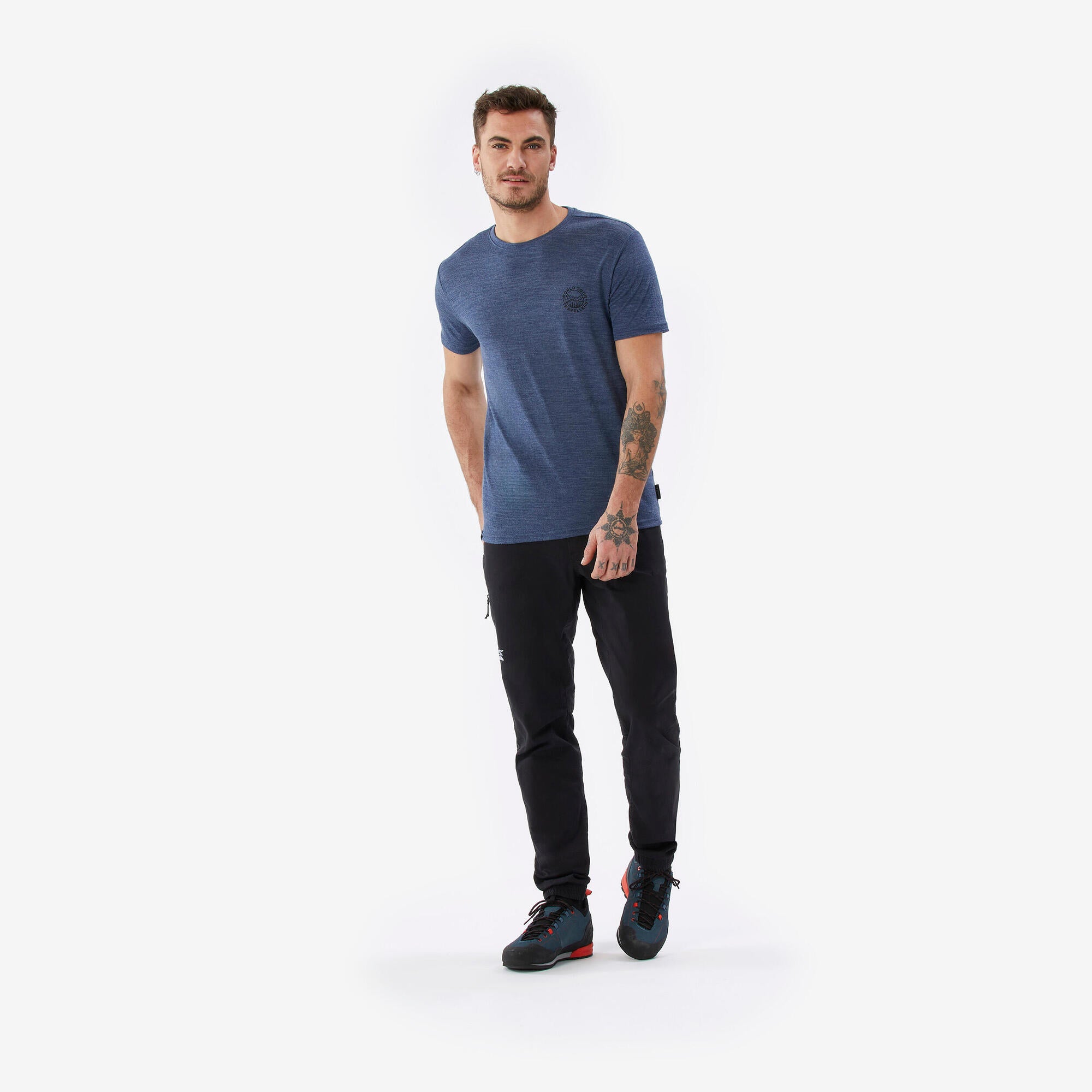 Simond Men's Travel 500 Merino Wool T-Shirt - Lightweight Breathable Base Layer for Hiking, Camping & Outdoor Adventures