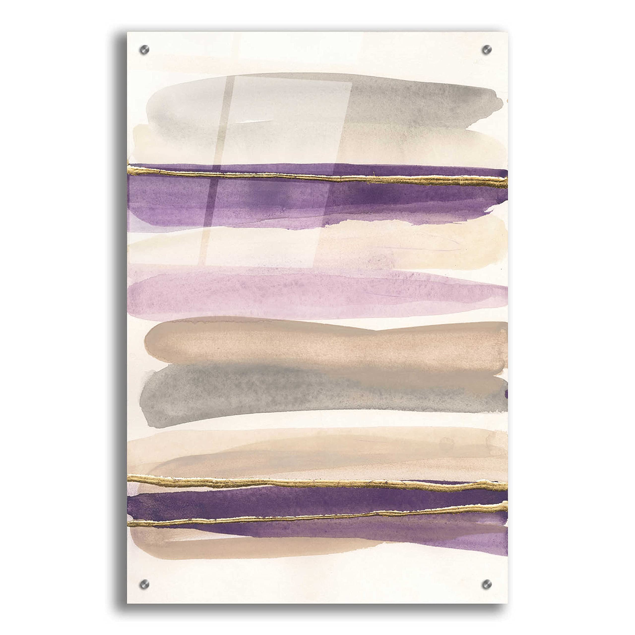 Gilded Amethyst I Acrylic Glass Wall Art by Chris Paschke - 24x36 Inches Modern Abstract Painting for Living Room, Bedroom & Office Decor