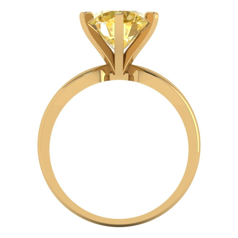2.50ct Yellow Simulated Diamond Ring - 18K Gold for Engagement & Anniversary